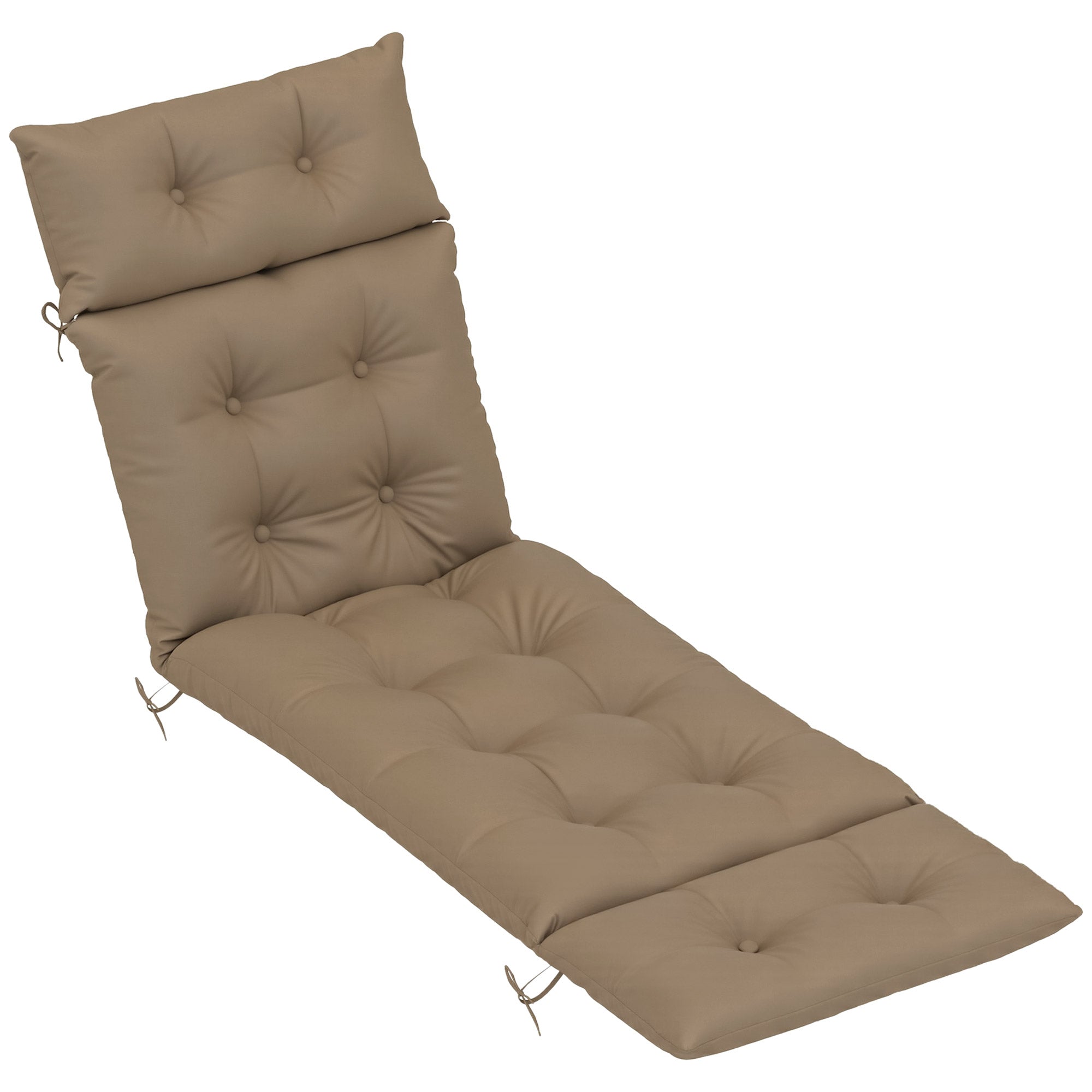 Sun Lounger Cushions, Thick Replacement Pads 190x56x10cm Khaki Fabric