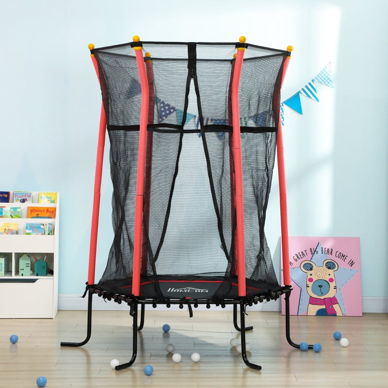 Kids Trampoline Mini Bouncer with Safety Net, Red
