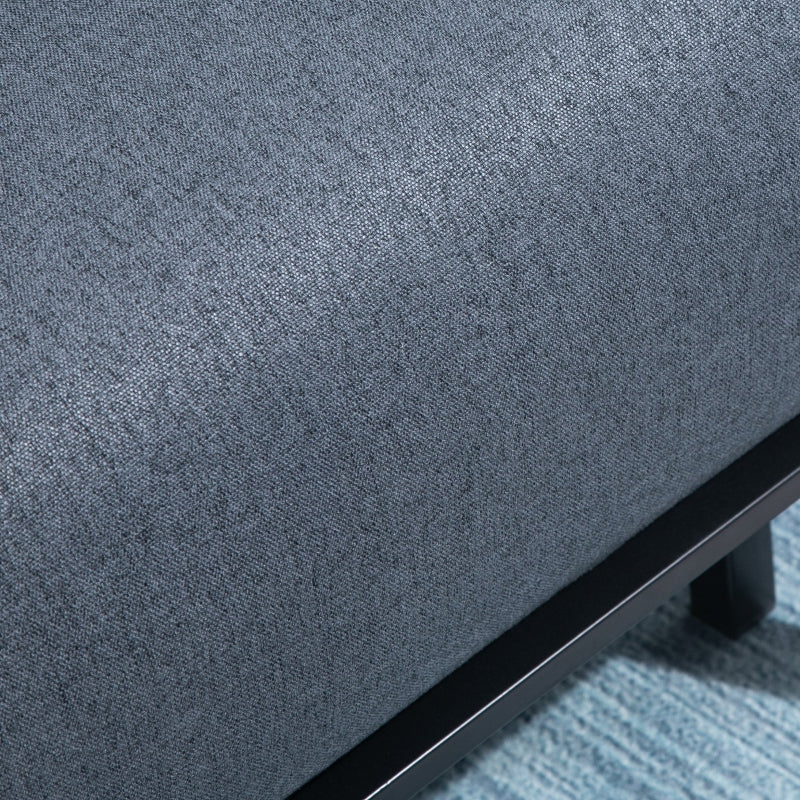 Linen Chair Bed, 3-in-1 Convertible Sleeper Chair with Adjustable Backrest, Dark Grey