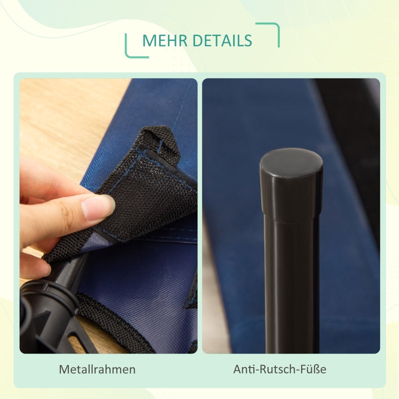 Dog Bed Outdoor Elevated, Steel Oxford Fabric Blue