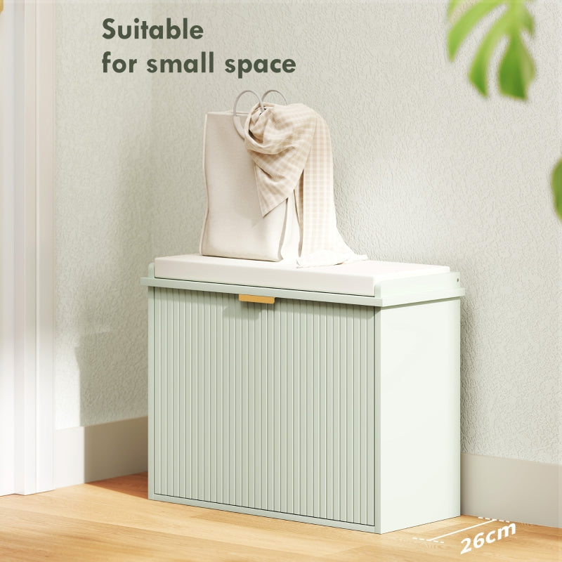 Elegant Six Shoe Bench with Top Seat - Green