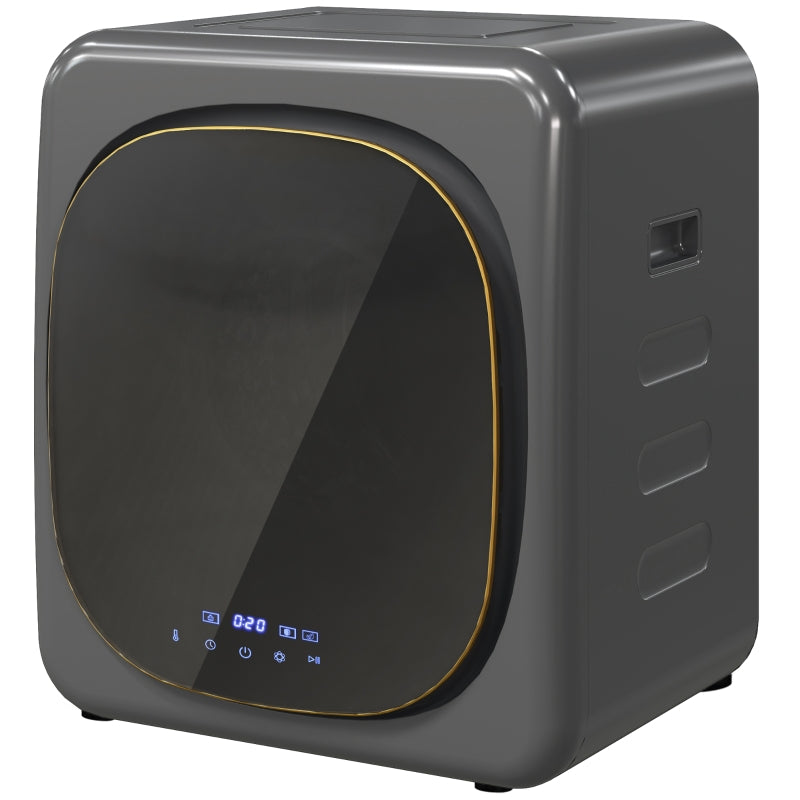 Mini Clothes Dryer, 6 Programs 4 kg 800W Exhaust, Gray