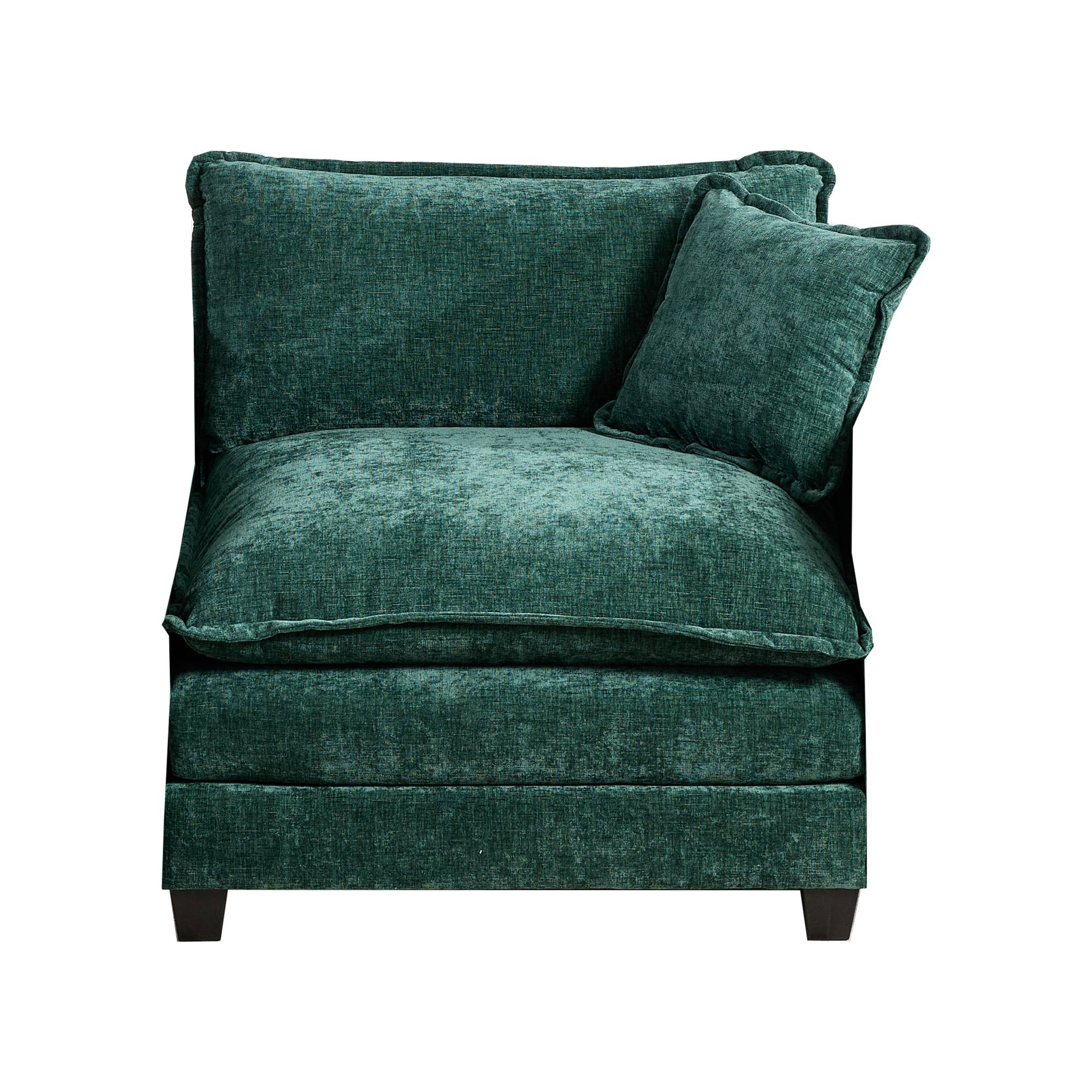 Cloud Sofa One Seat Modern Sectional Double Layer Upholstered Cushion - Chenille Green