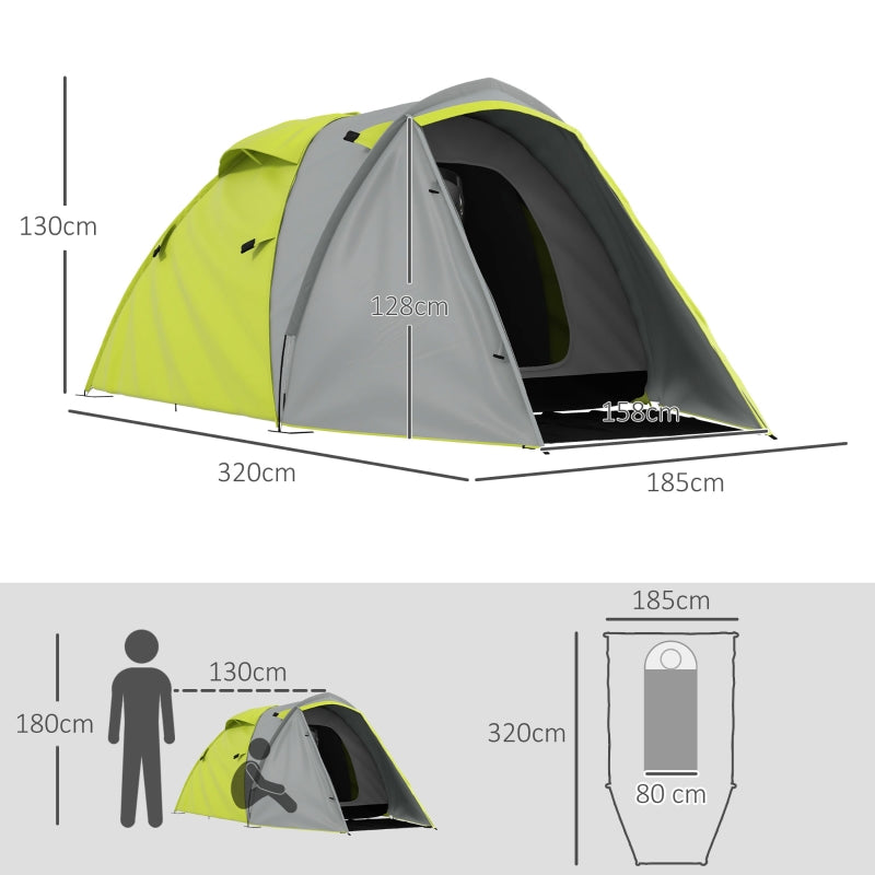 Two-Man Dome Tent Front Porch Green