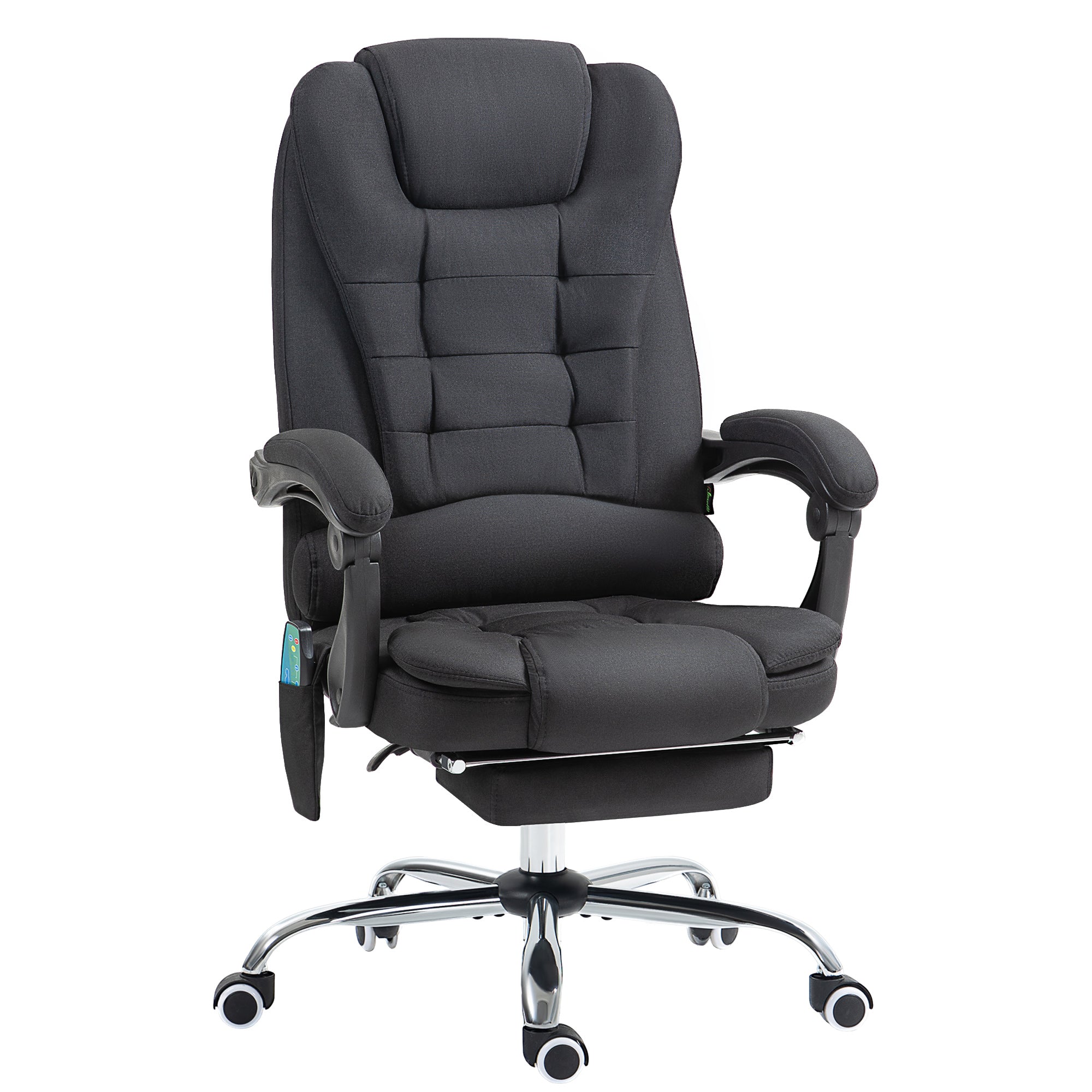 Office Chair Six-Point Massage Heated Black