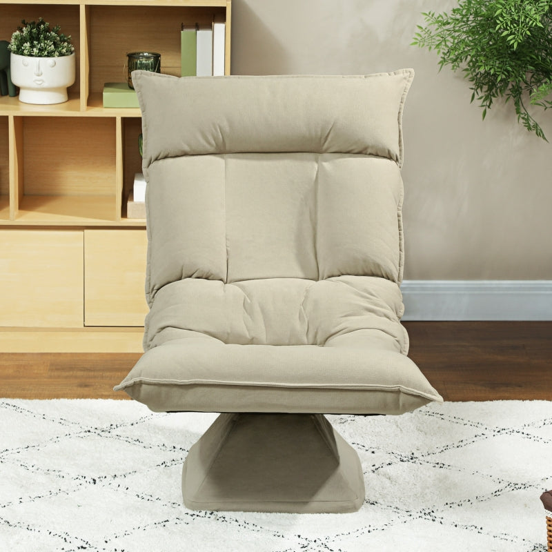 Floor Chair 360° Rotatable, 5-Way Adjustable, Foldable, Beige