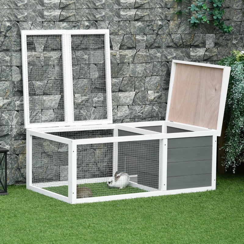 Rabbit Hutch Guinea Pig Hutch, Small Animal Cage with Openable Roof, Wooden