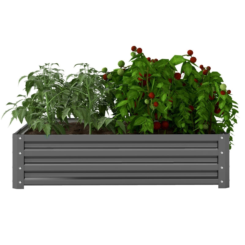 Raised Bed Planter, 120 x 120 x 30 cm, Light Gray Steel