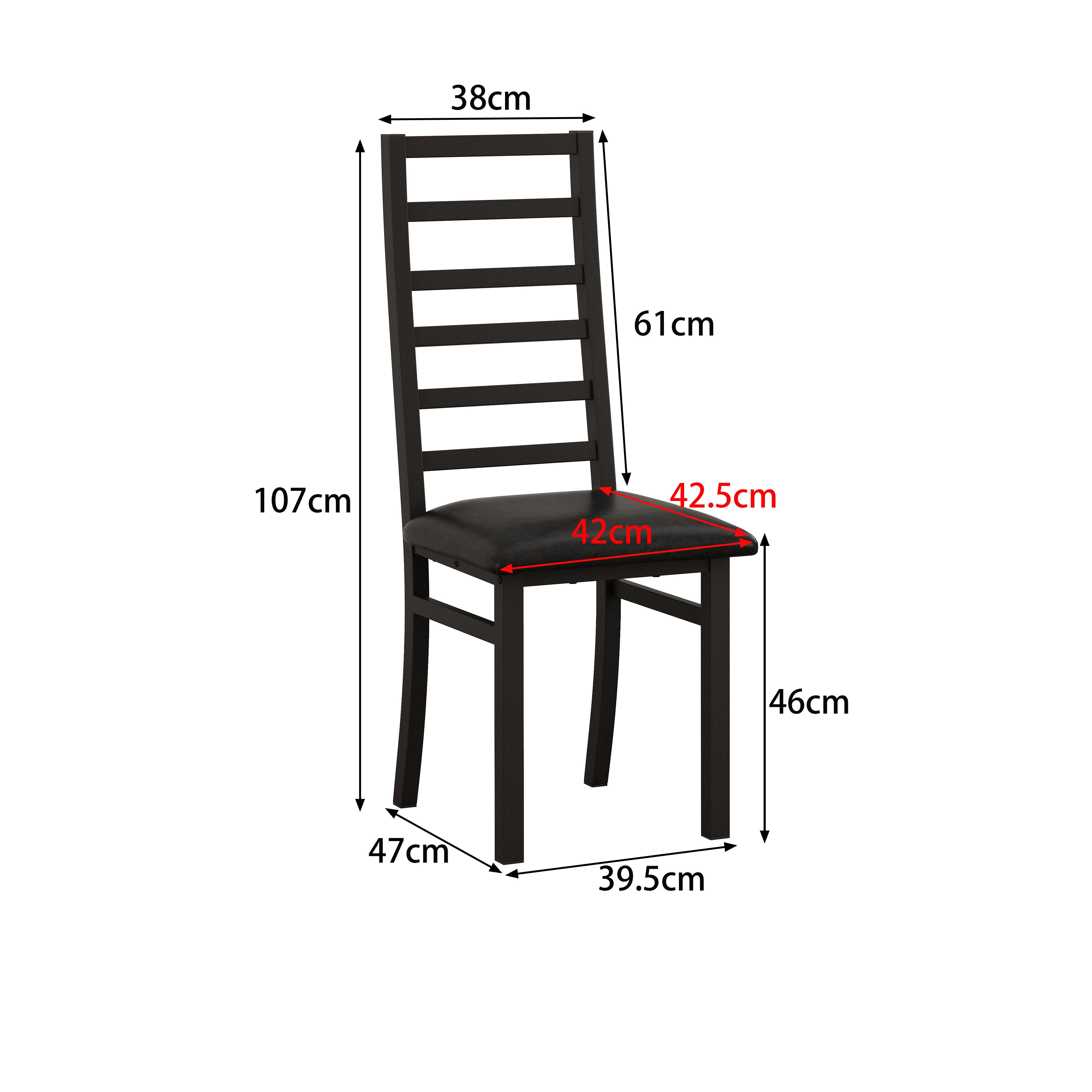 Dining Table Set, 4-Person 120cm Tulip Table with 4 Chairs, Brown and Black