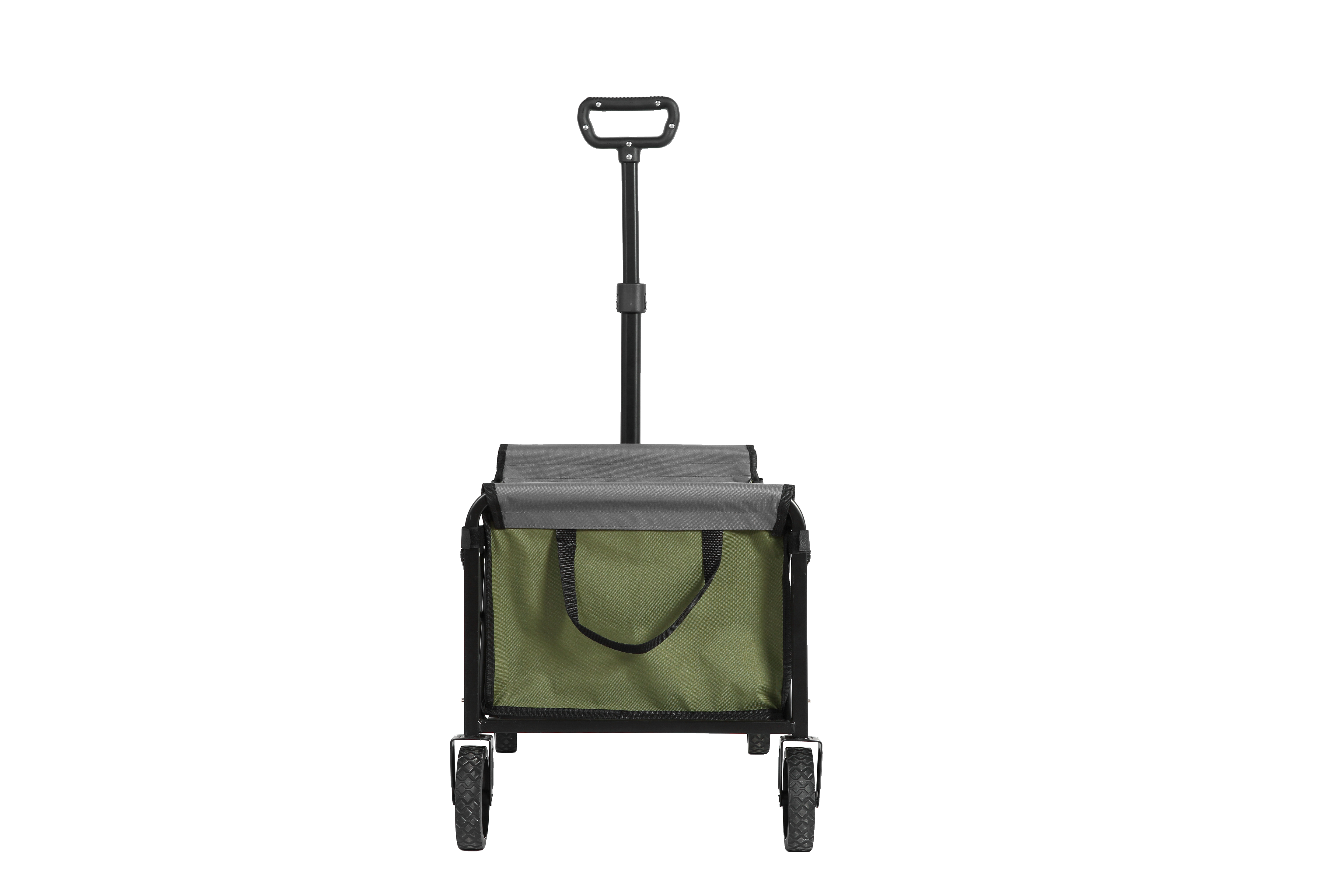 Lightweight Portable Heavy Duty Folding Beach Wagon Outdoor Utility Cart Army Green