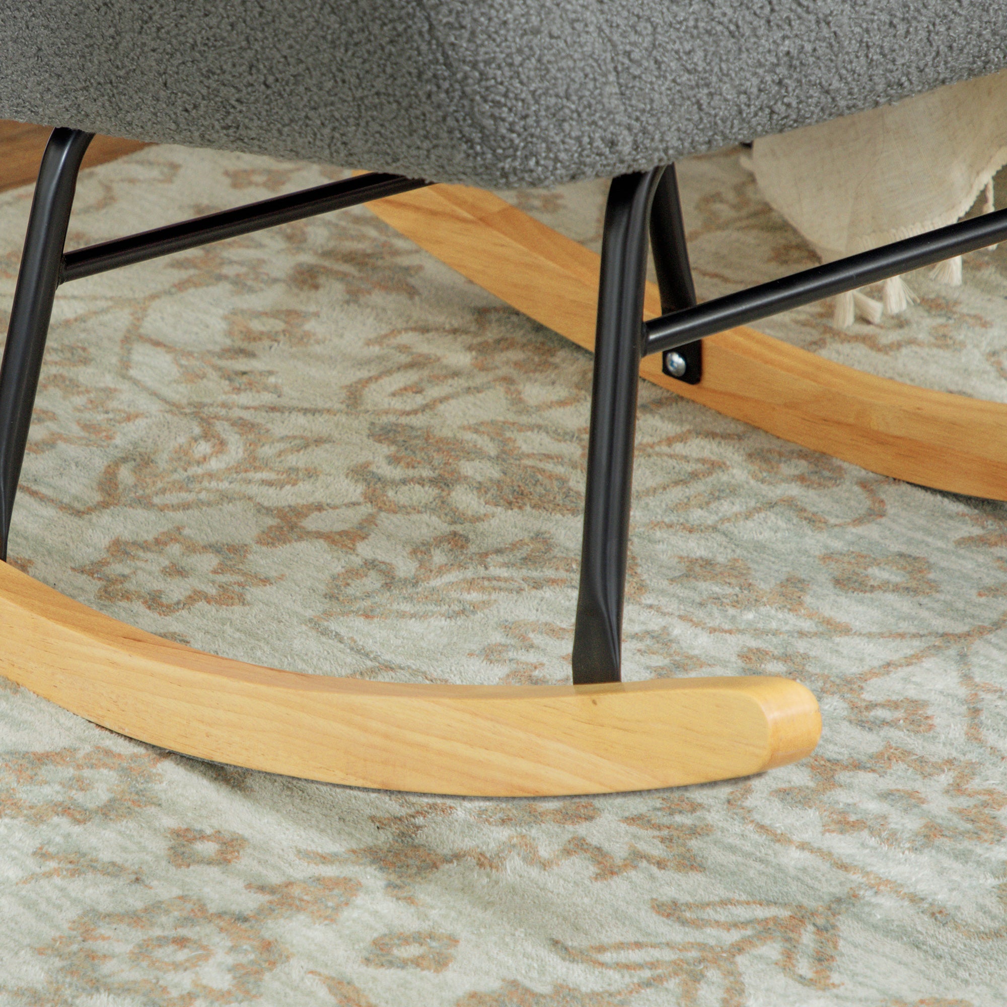 Teddy Fleece Rocking Chair - Grey