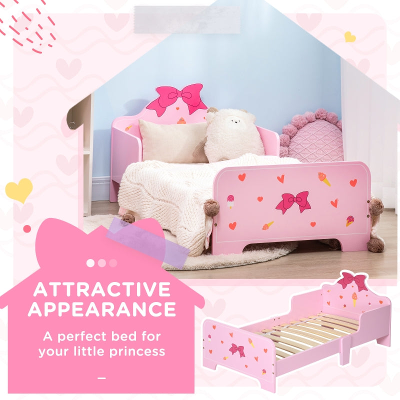 Princess-Themed Toddler Bed Safety Rails Cute Patterns Pink