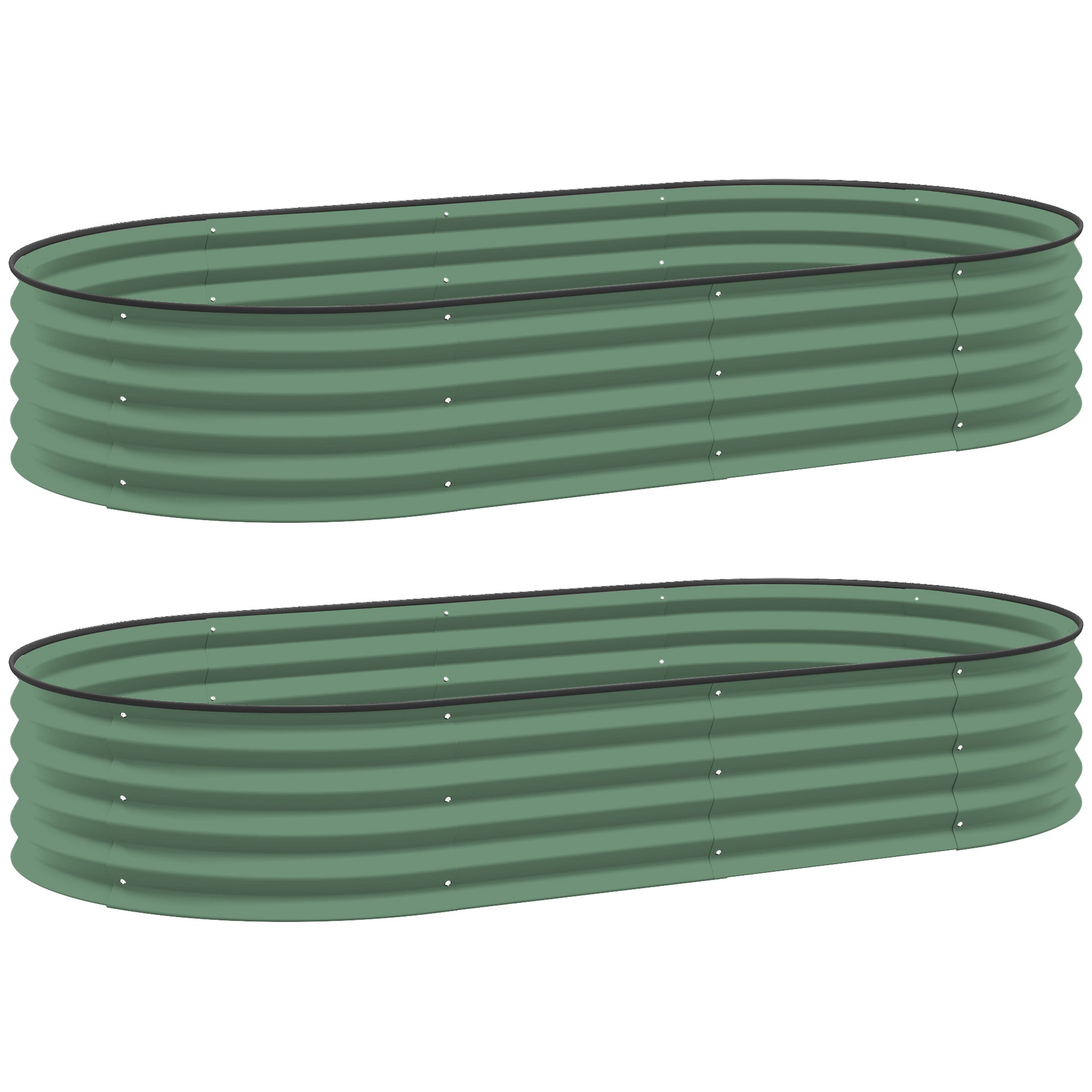 Raised Garden Beds 2-Piece Stackable Planters 181x93x30cm Steel