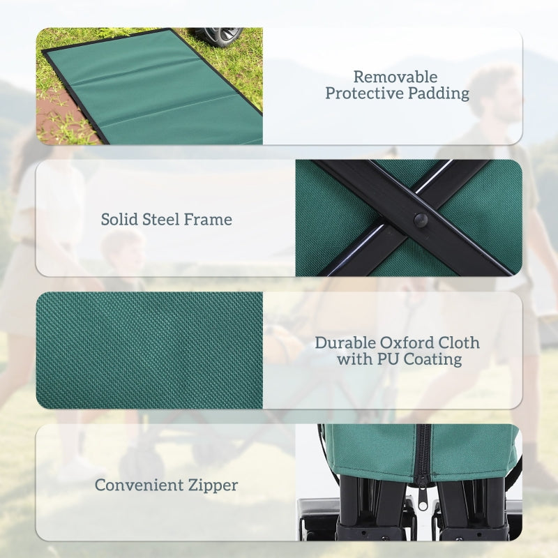 140L Festival Trolley Folding with Telescopic Handle, Green