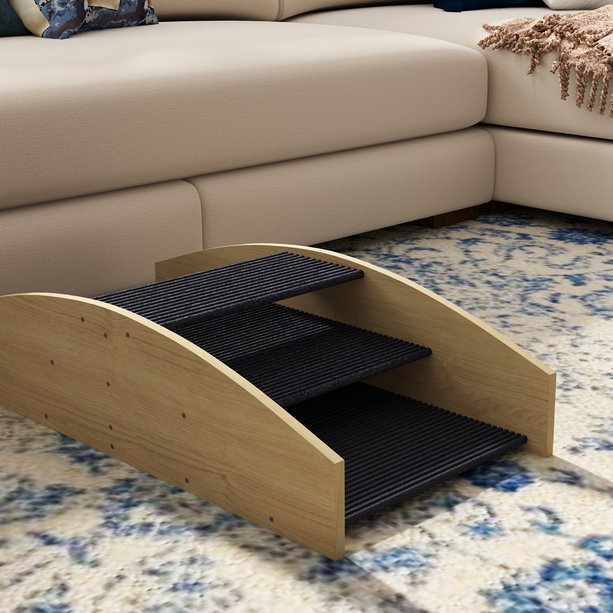 2-in-1 Dog Seesaw, Agility Ramp for Small & Medium Dogs, Natural Wood