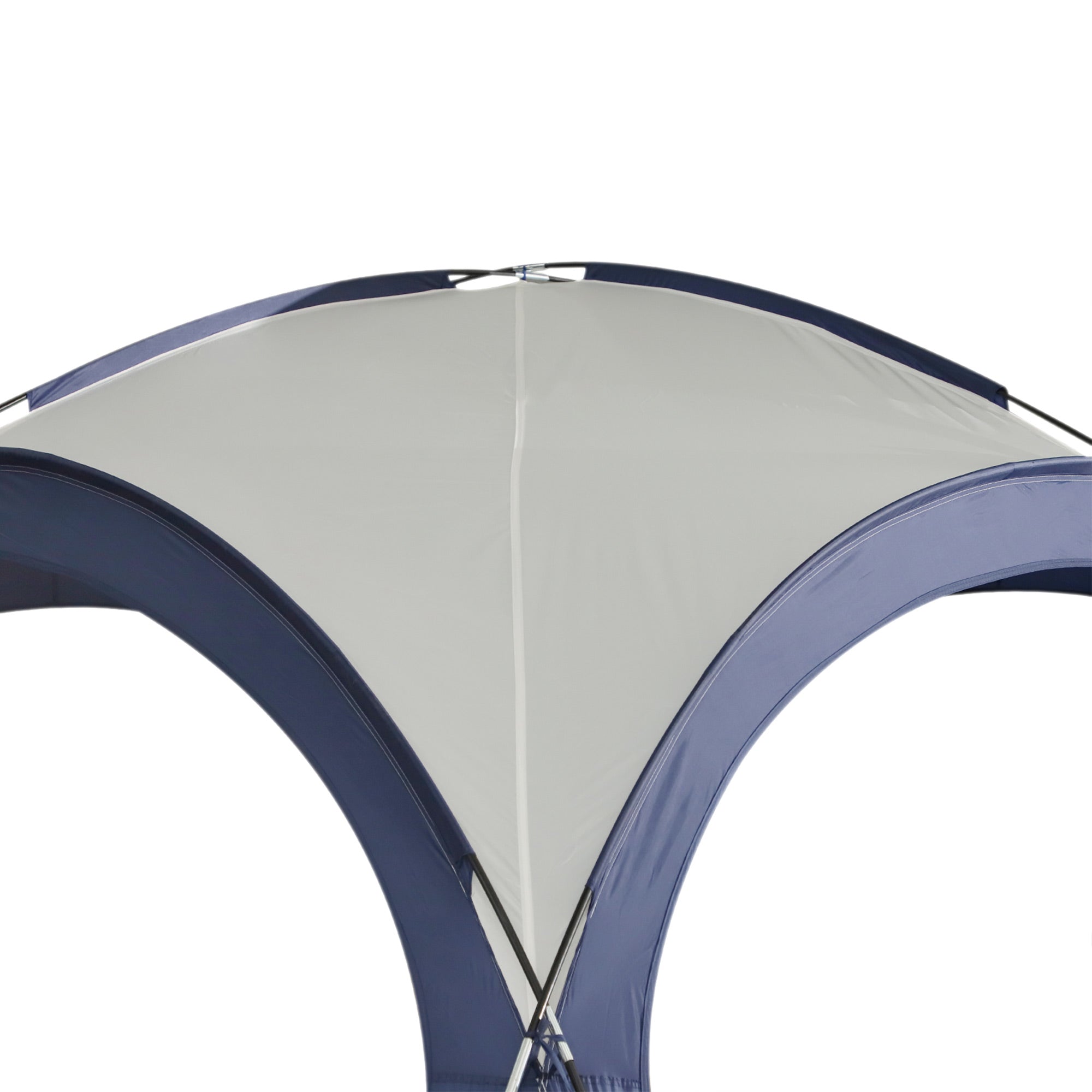 Camping Tent, Sun Protection Weatherproof, Fiberglass Pole + Polyester Cream White + Blue