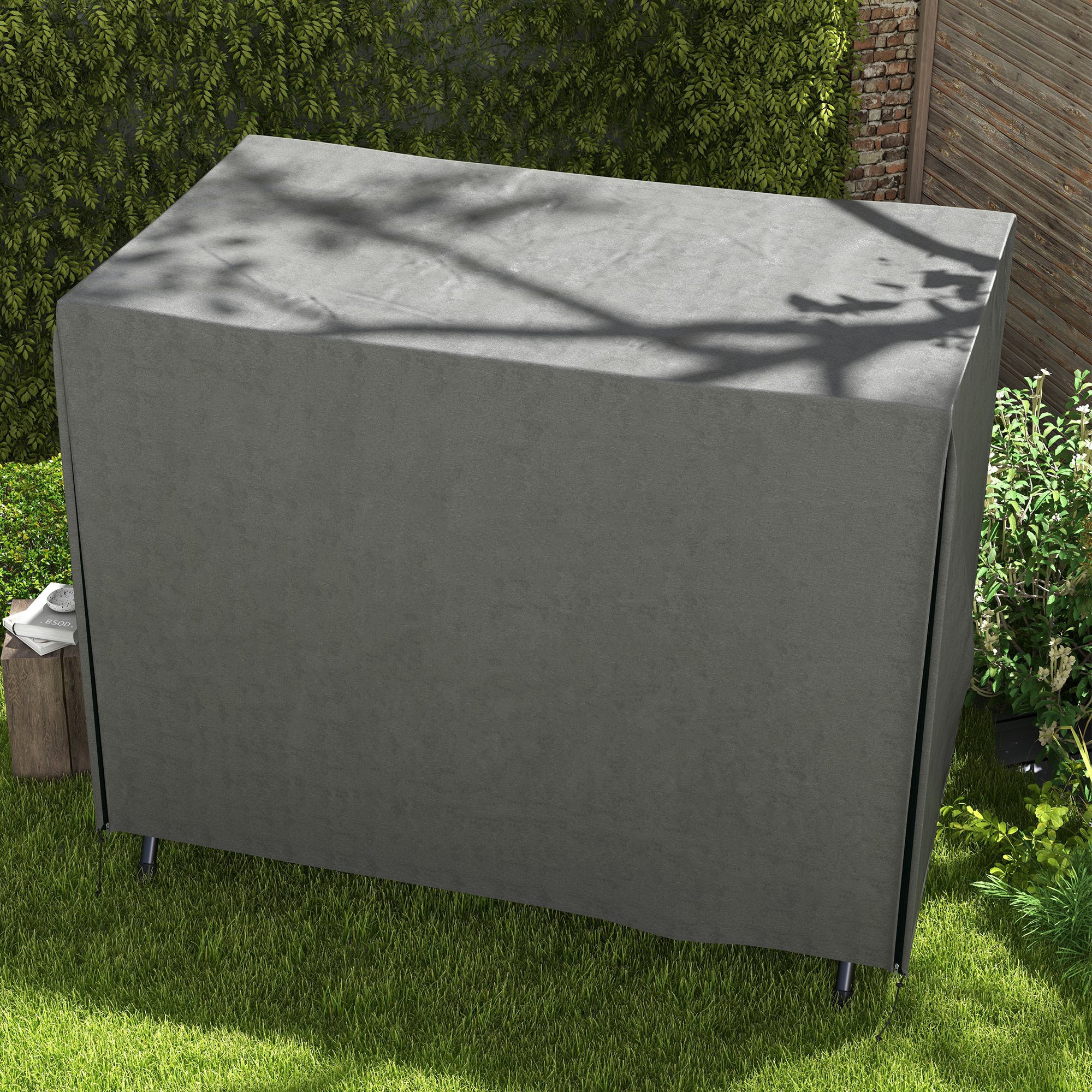 Hollywood Swing Cover 3-Seater Protective Water-Repellent UV-Resistant 600D Oxford Fabric, Dark Grey