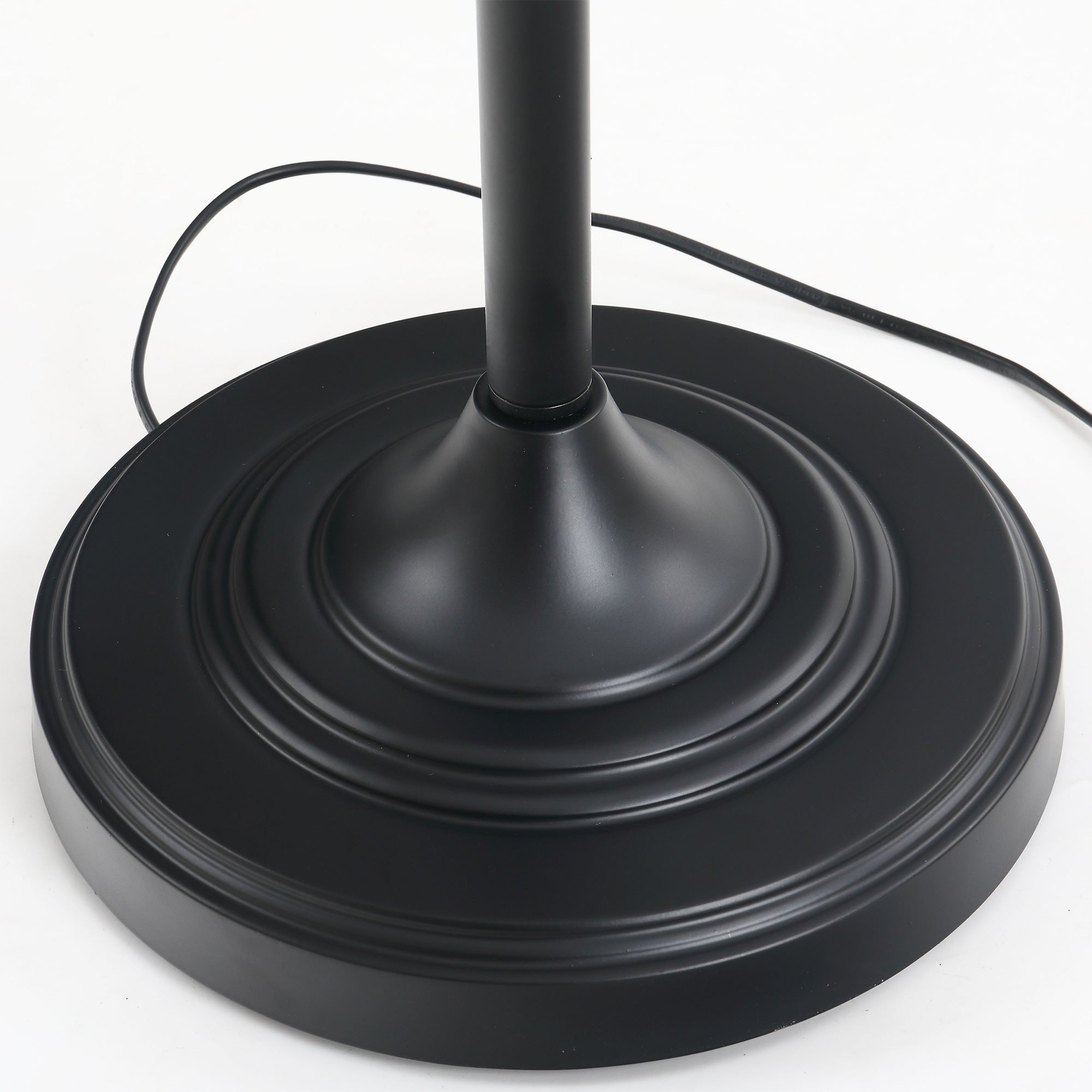 3-Piece Lamp Set: 2 Table Lamps (Ø38cm) & 1 Floor Lamp (Ø62cm), Vintage Black/White Metal/Cotton