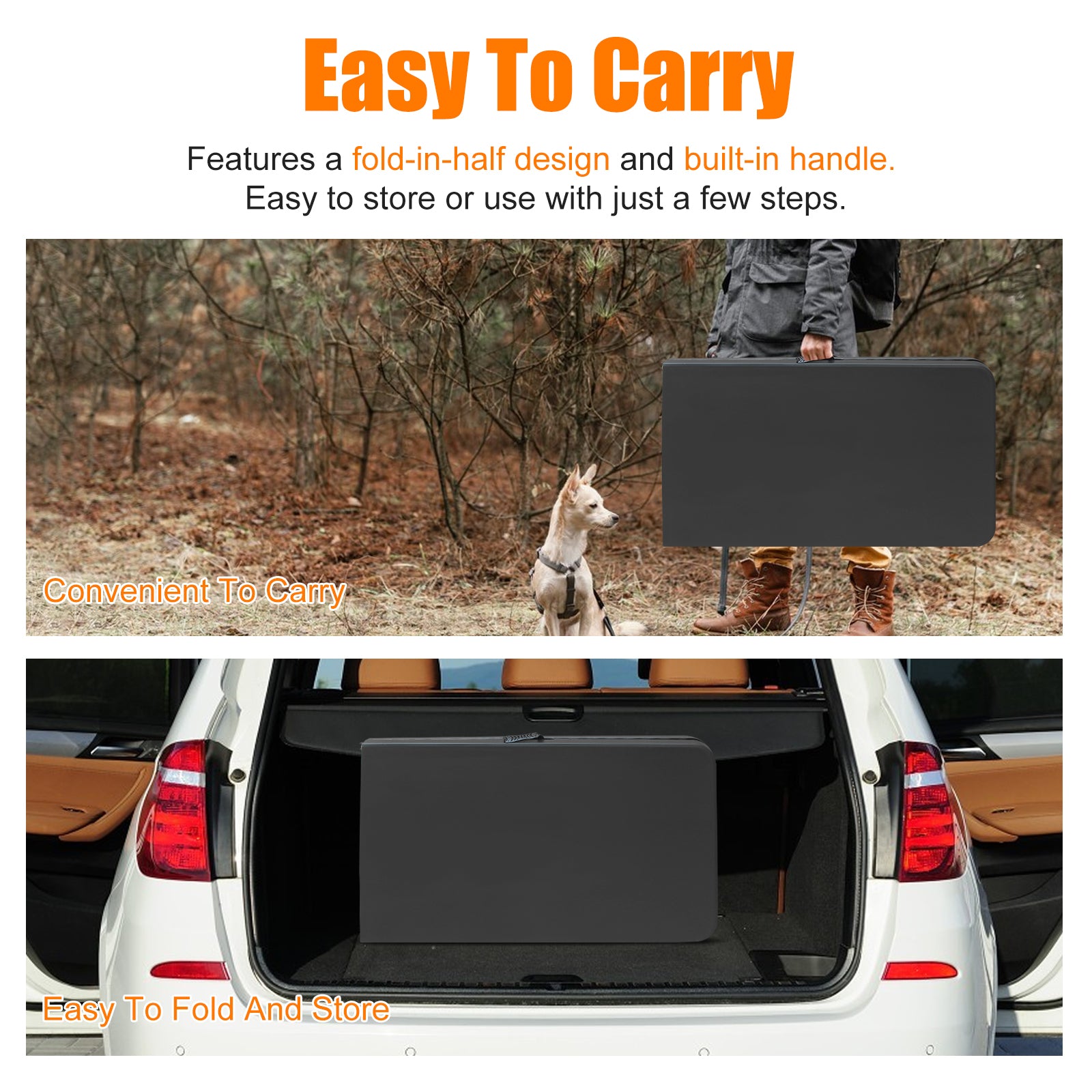 Portable Heavy Duty Folding Table 244cm, Multi-Functional, Black