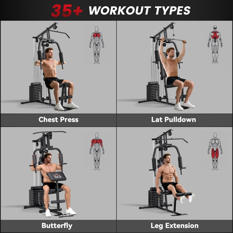 Multifunction Home Gym Machine with 45kg Weight Stacks for Strength Training