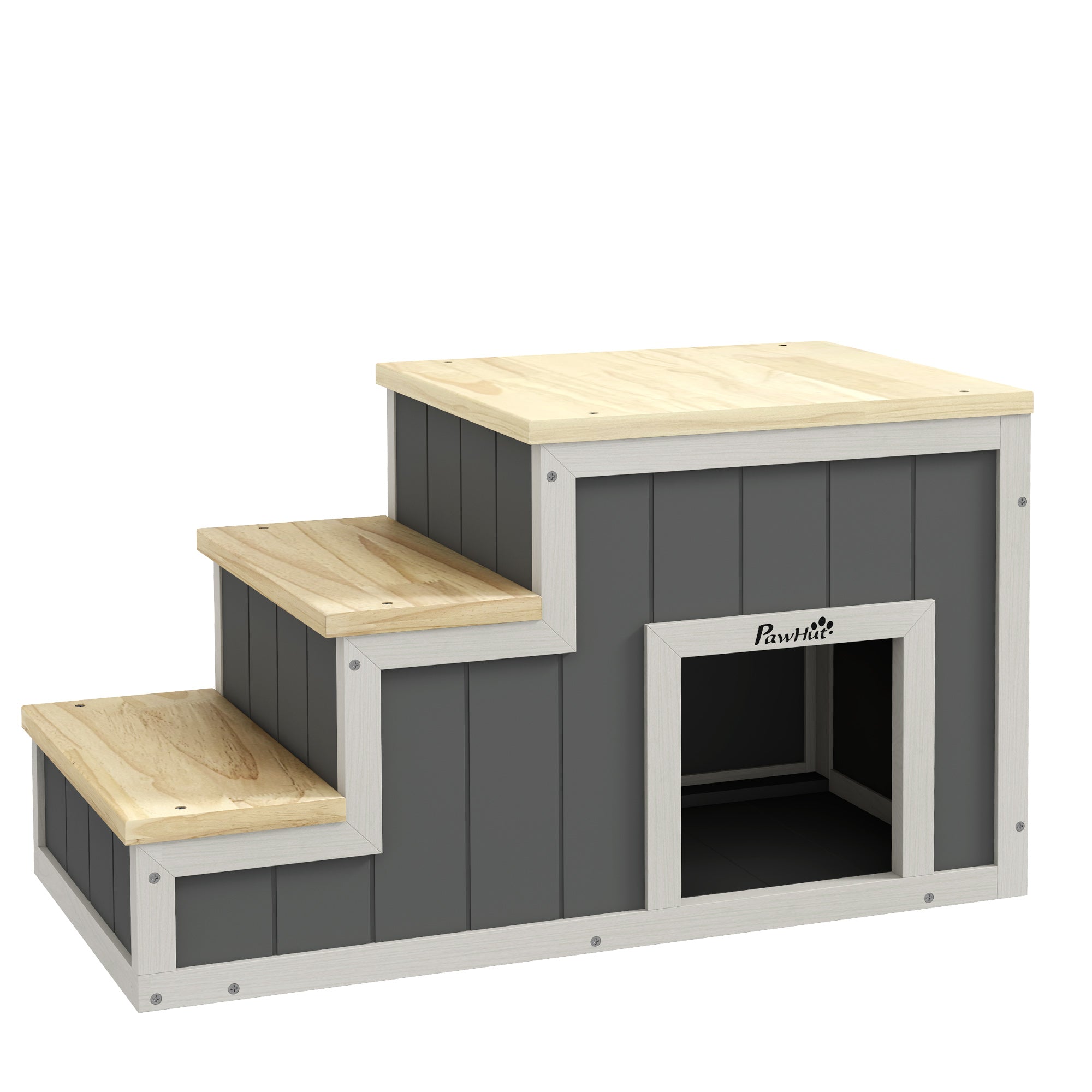 Pet Stairs 2-in-1 Cave 3 Steps Ramp, Wood