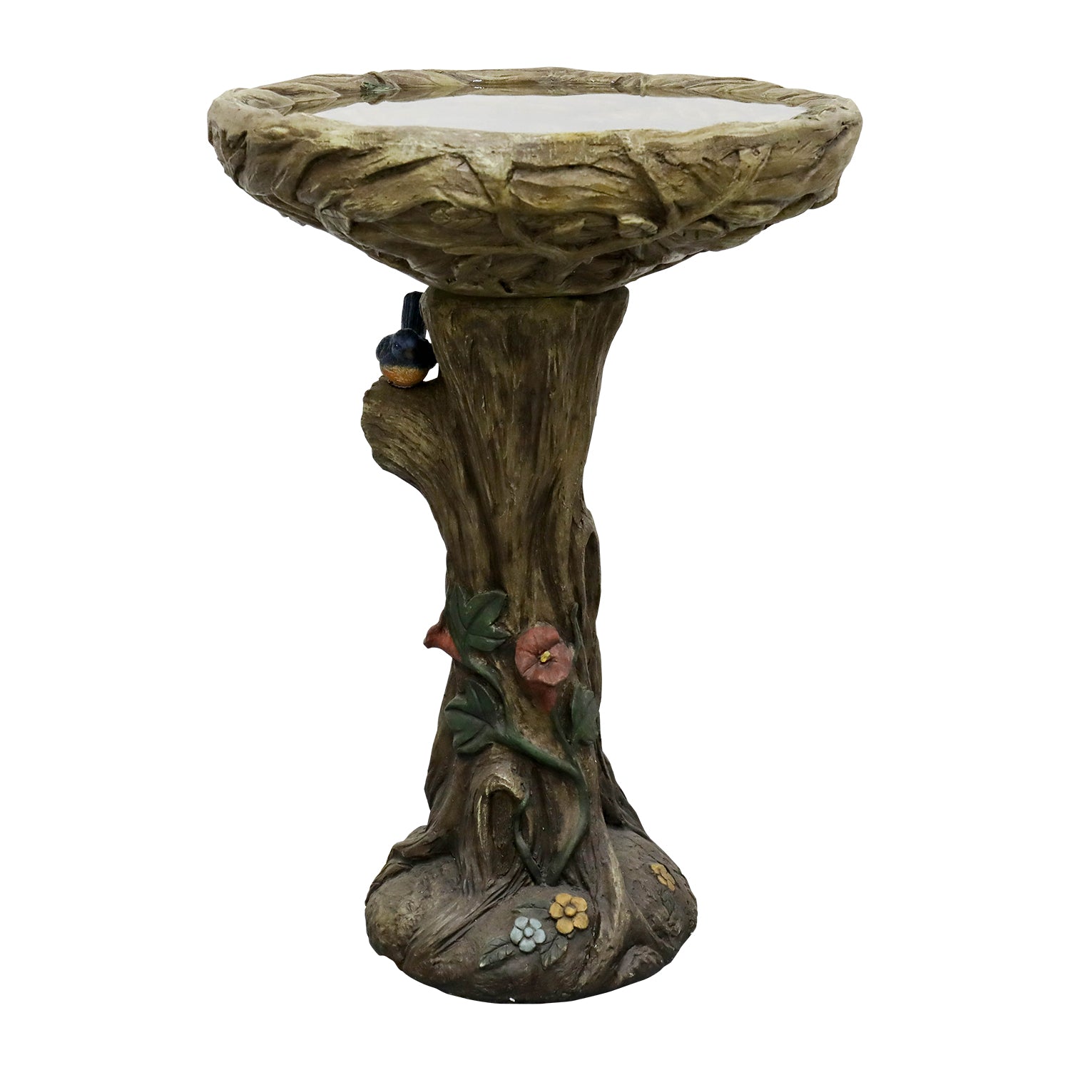 Birdbath Fountain, Concrete Wood Look, 65cm High