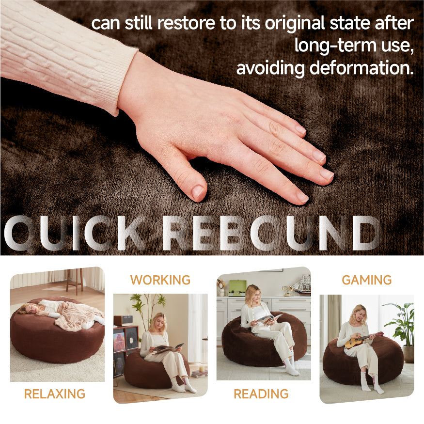 5FT Bean Bag Chair Sofa, Soft Comfortable Reading Chair for Adults, Bean Bag