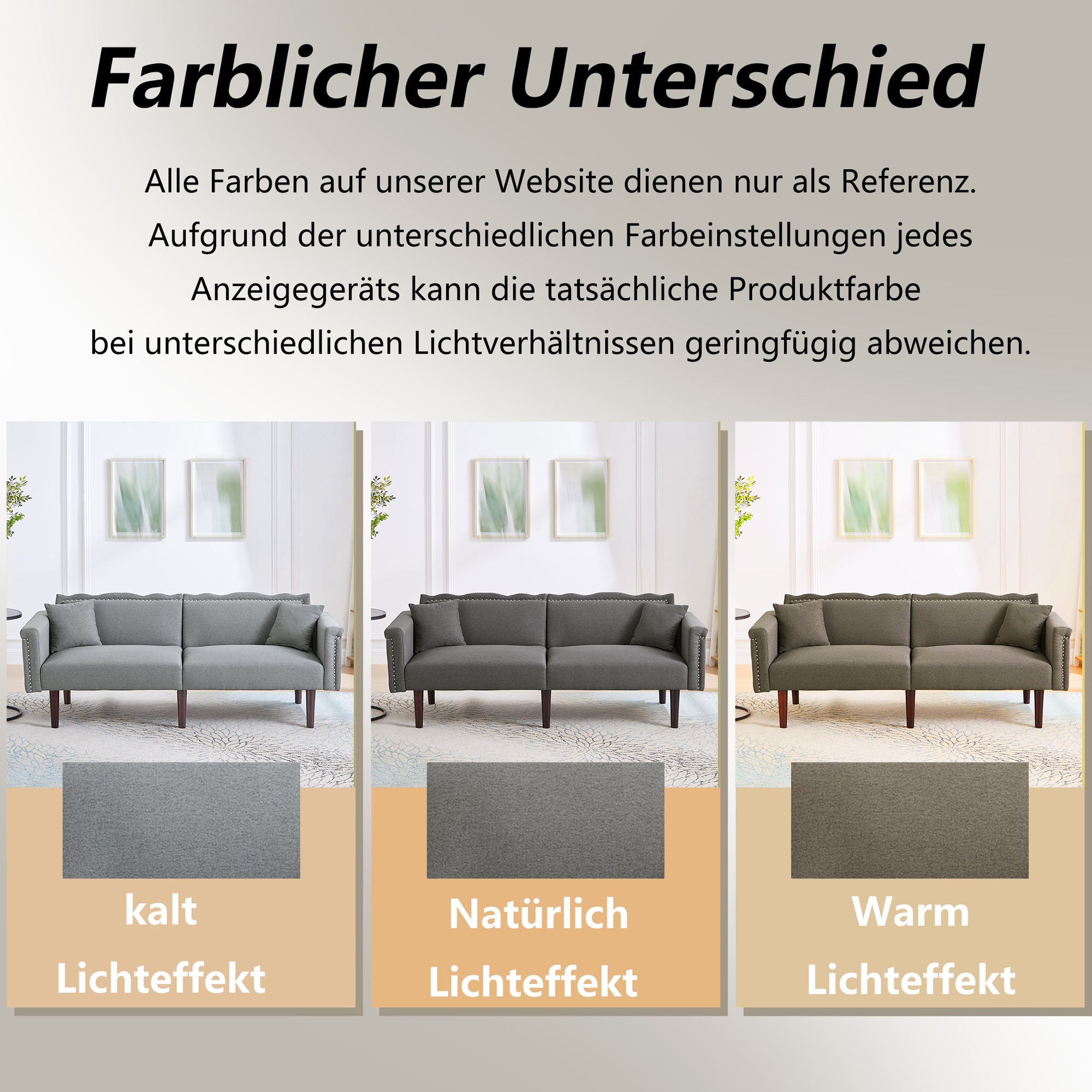 Sofa Bed, 2-in-1 Multifunctional Two-Seater, Adjustable Backrests, Cotton Linen Fabric