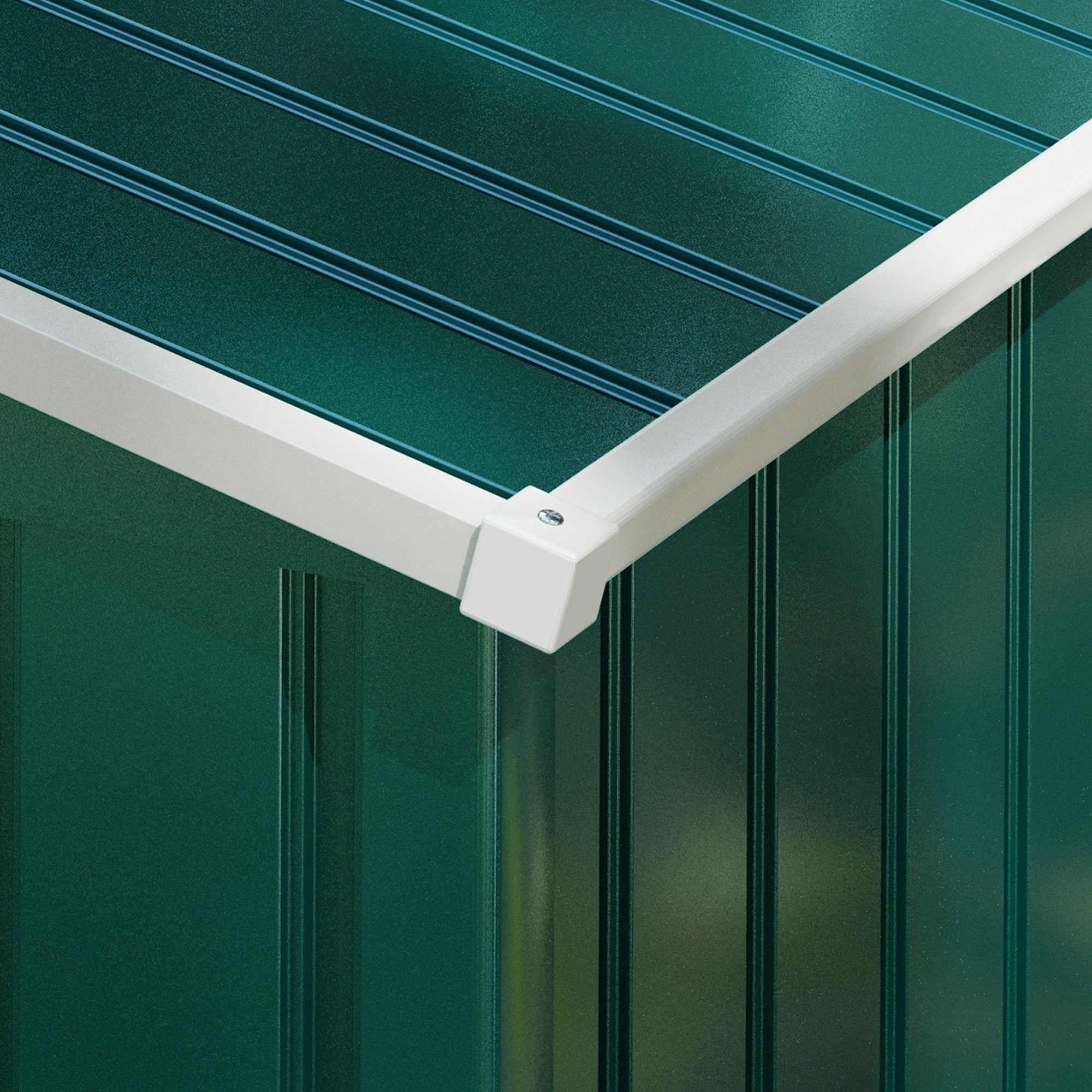 7.7 x 5.7ft Garden Shed, Ventilation Slots Sliding Doors Outdoor Tool Storage, Galvanised Green