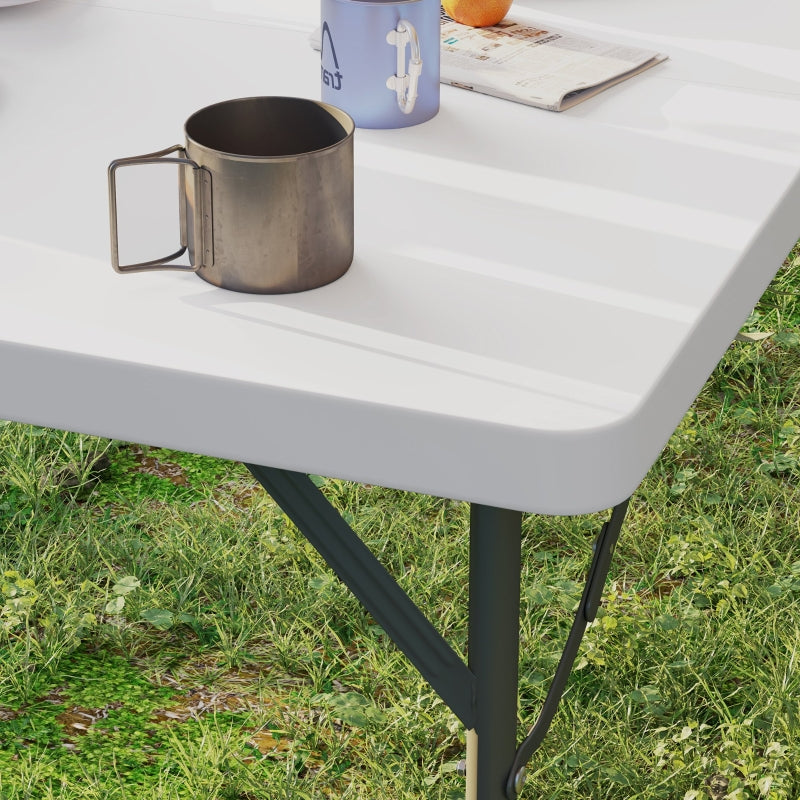 Folding Camping Table 34/74cm with Handle - White