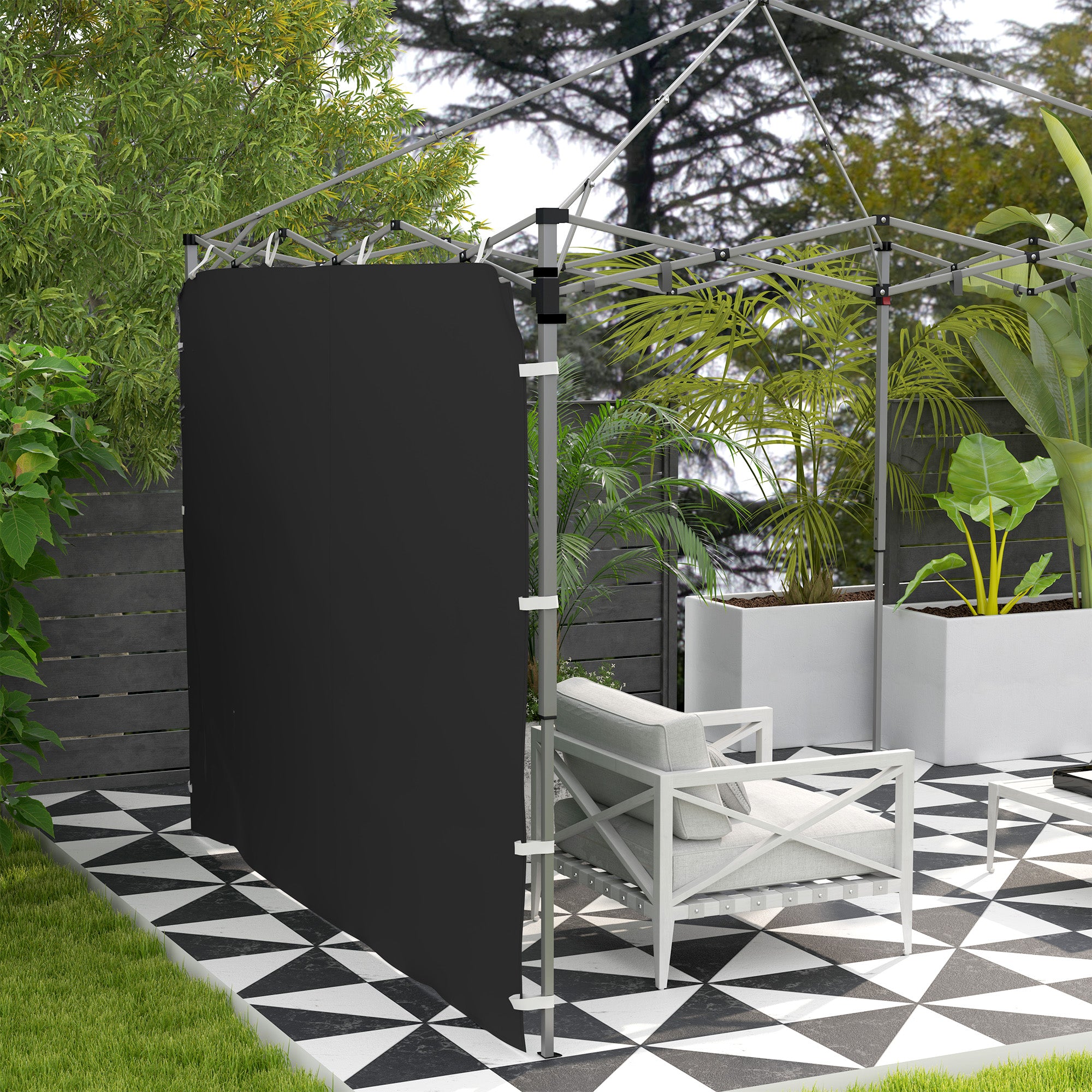 Replacement Gazebo Sidewall, 195 x 295cm, Black