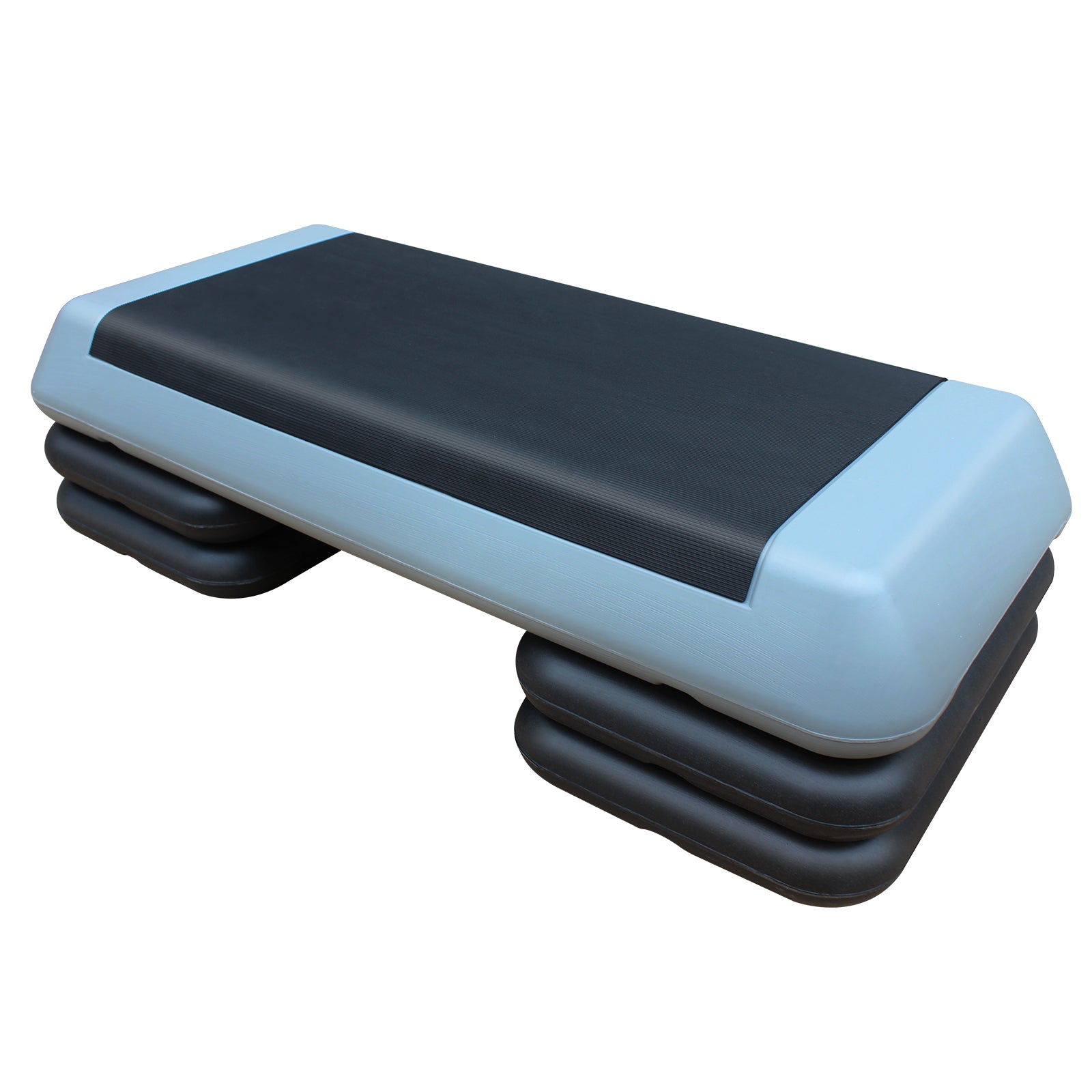 Adjustable Workout Aerobic Stepper, 76cm/28.5" with 4 Risers, Gray Black