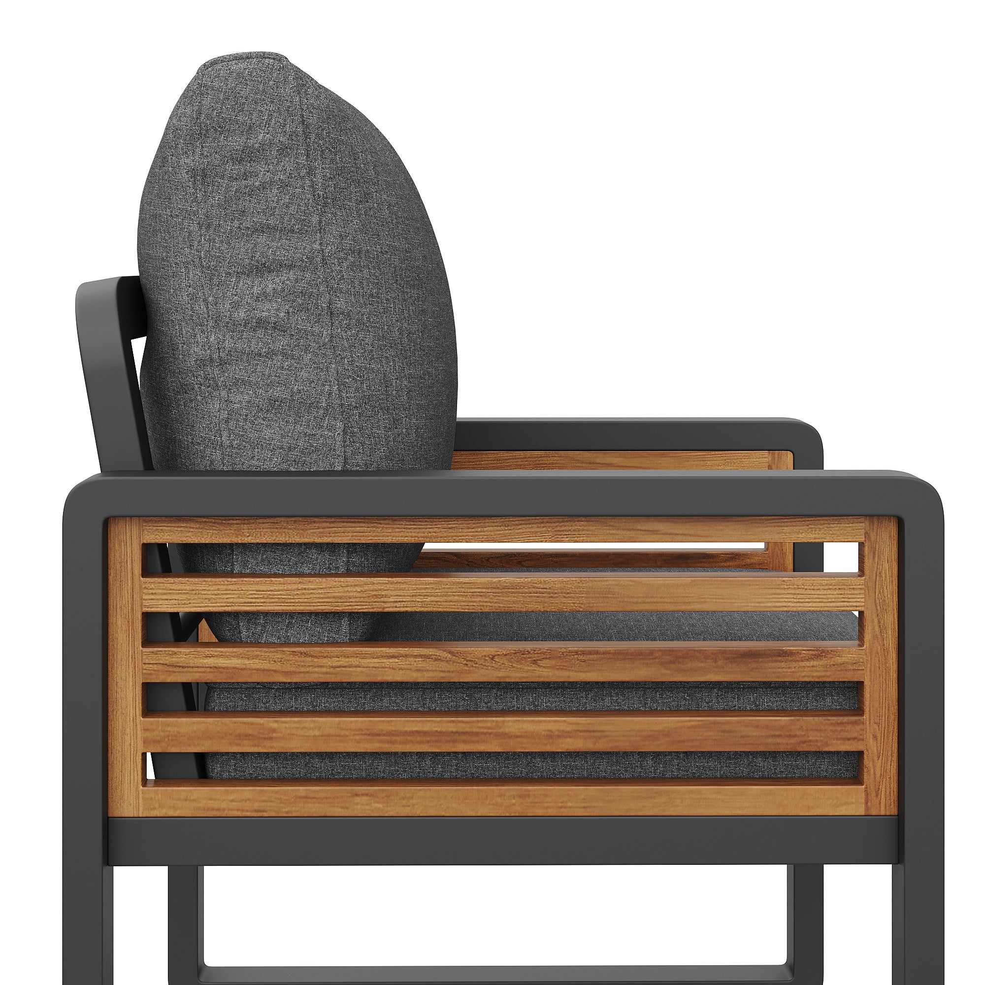 Garden Lounge Set for 8 People with Solid Wood Dining Table and Cushions, Grey