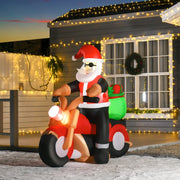 Santa Claus Inflatable, 5.5ft Christmas Motorcycle Decoration for Garden, Blow Up