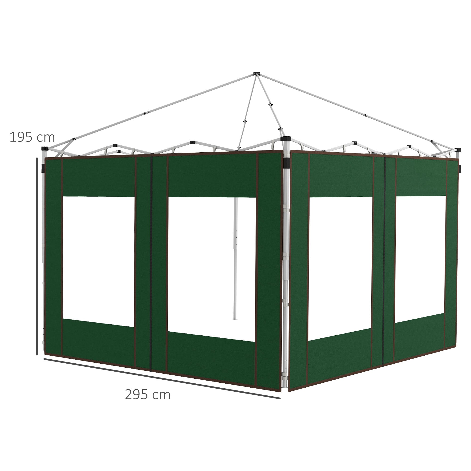 Replacement Canopy Walls, Set of Two 295cm, Green