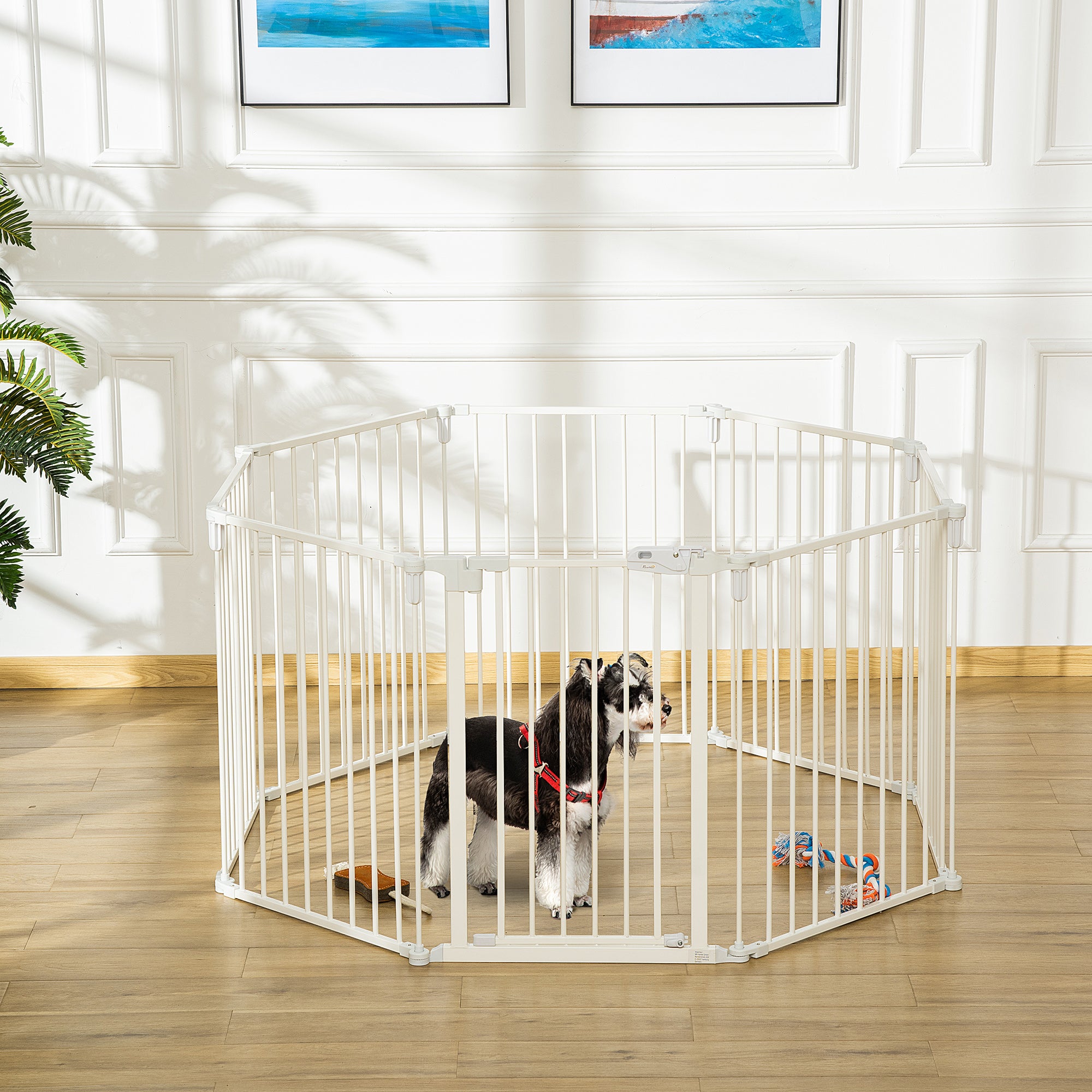 Puppy Playpen, Flexible Foldable 8 Panels, White