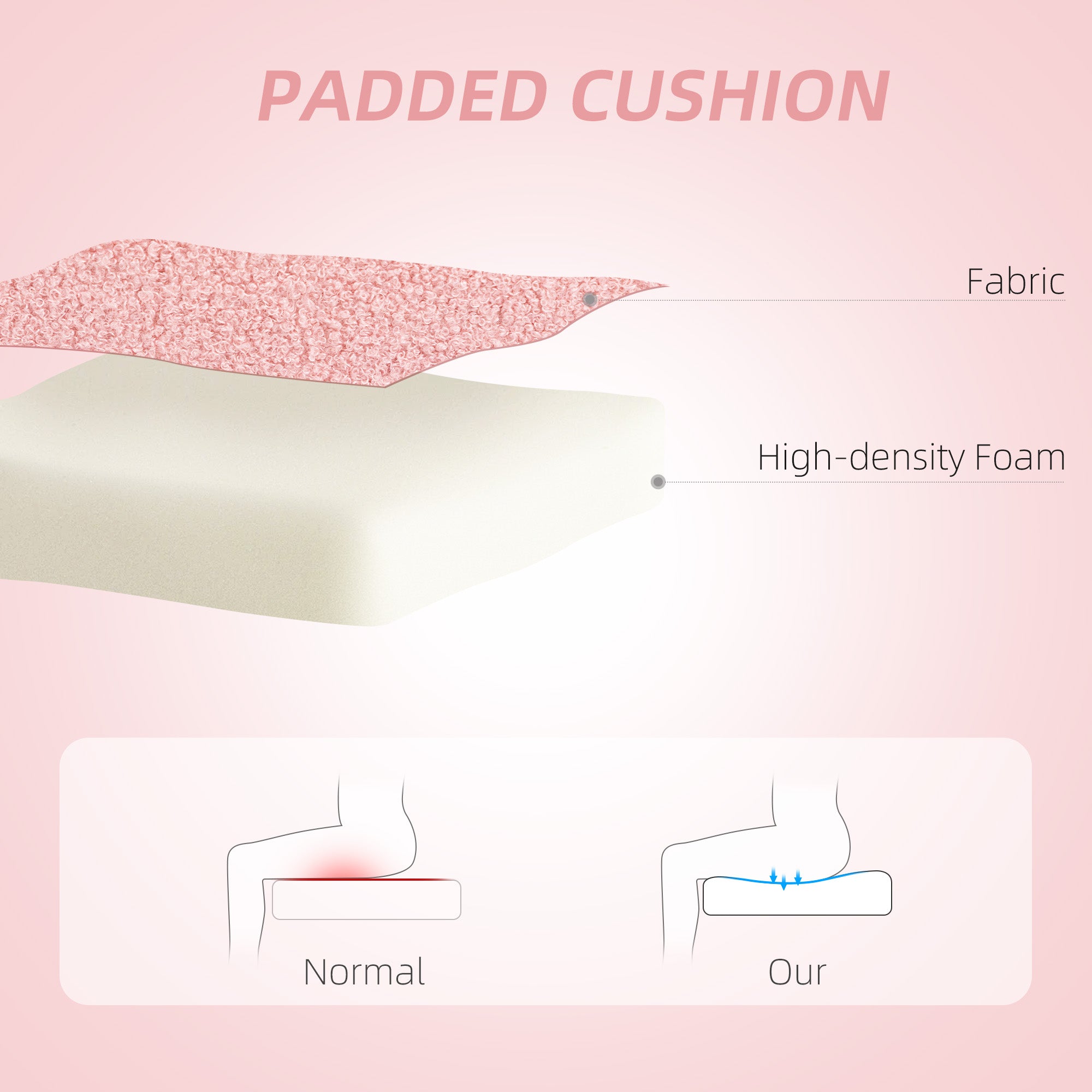 Armless Heart Chair Swivel Adjustable Height Wheels Teddy Fleece, Pink