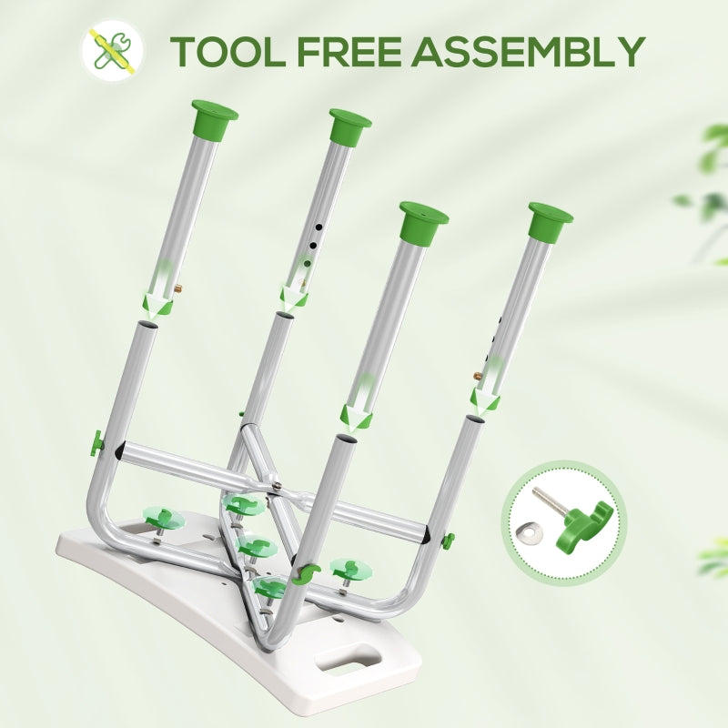 Shower/Bath Stool 44-51.5cm Adjustable Height Aluminium Frame Green