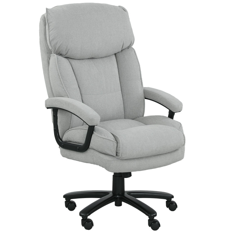 Office Chair, Large Tall, 200 kg, Robust, Soft Upholstery, Light Grey