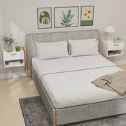 Floating Nightstands Set of 2, Wall Mounted Bedside Tables with Fluted Drawer and Open Shelf, White