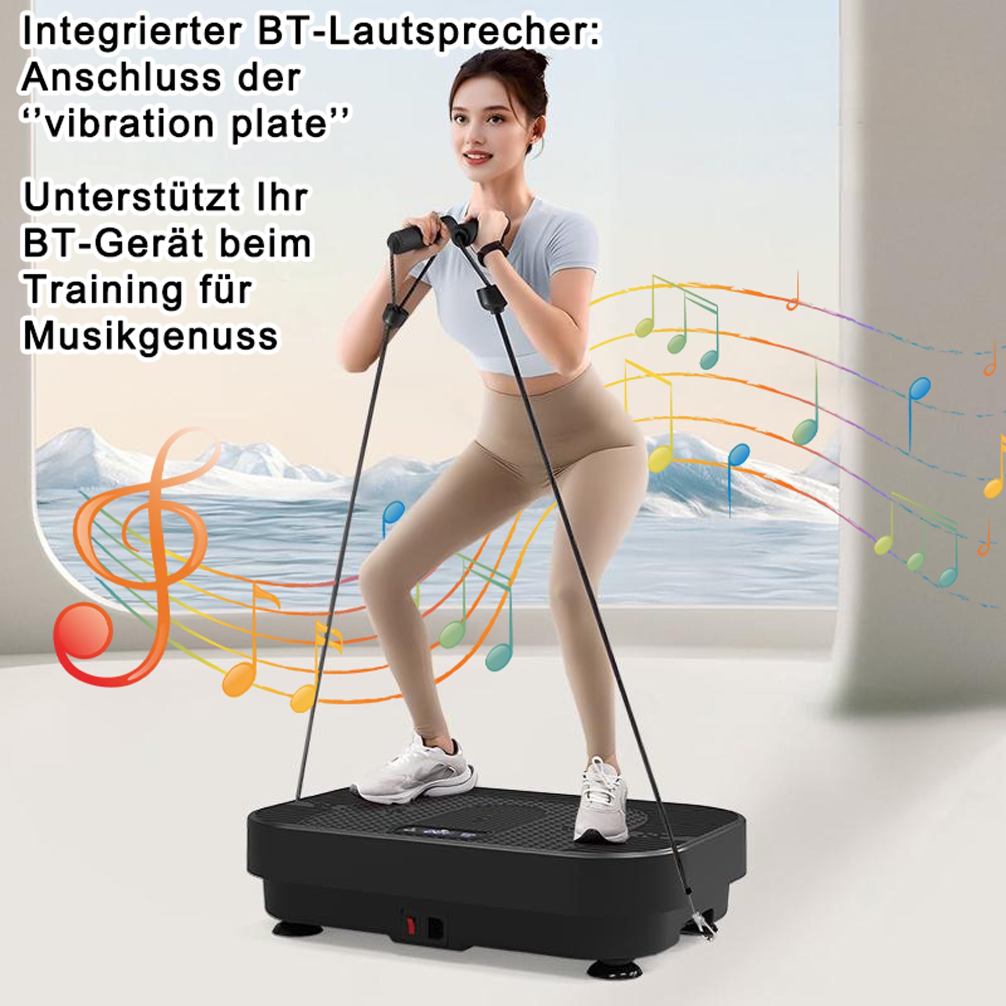 Vibration Plate Full Body Workout Fitness Platform with BT Music, Home Gym Device