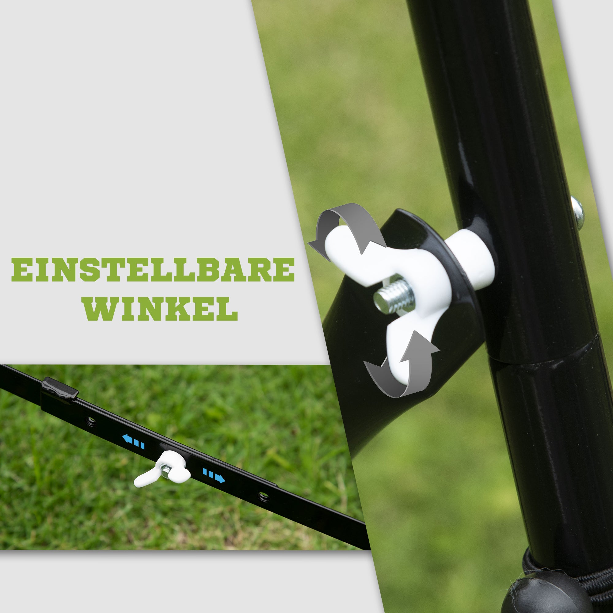 Football Rebounder Kickback Goal Rebound Wall 96x80x96 cm black metal and PE