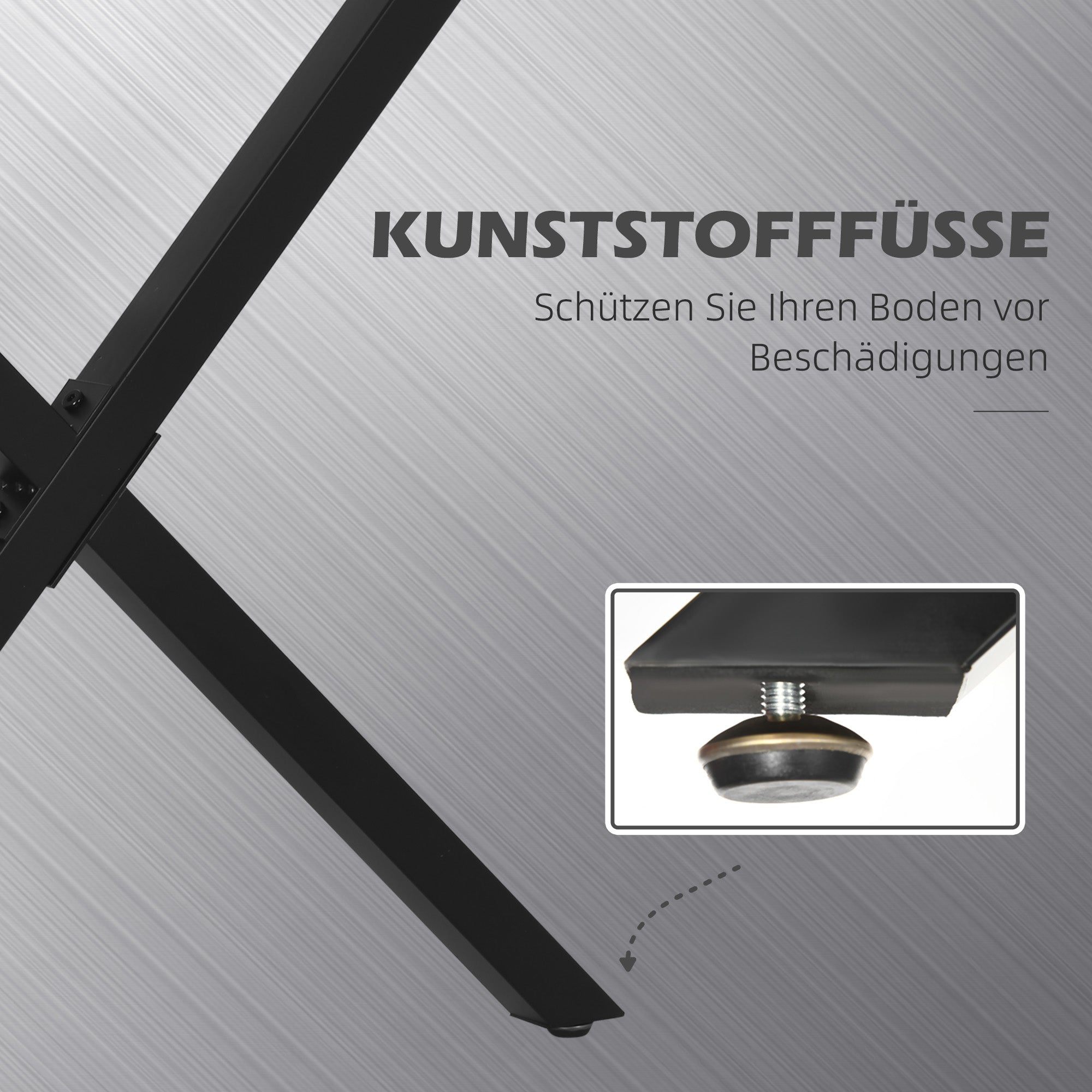 Table Legs X-Shape for Dining Desk Coffee Table Steel Black