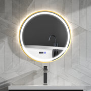 Bathroom Mirror with LED, Anti-Fog, Touch Control, Round