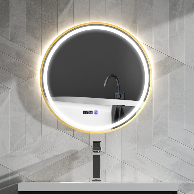 Bathroom Mirror with LED, Anti-Fog, Touch Control, Round