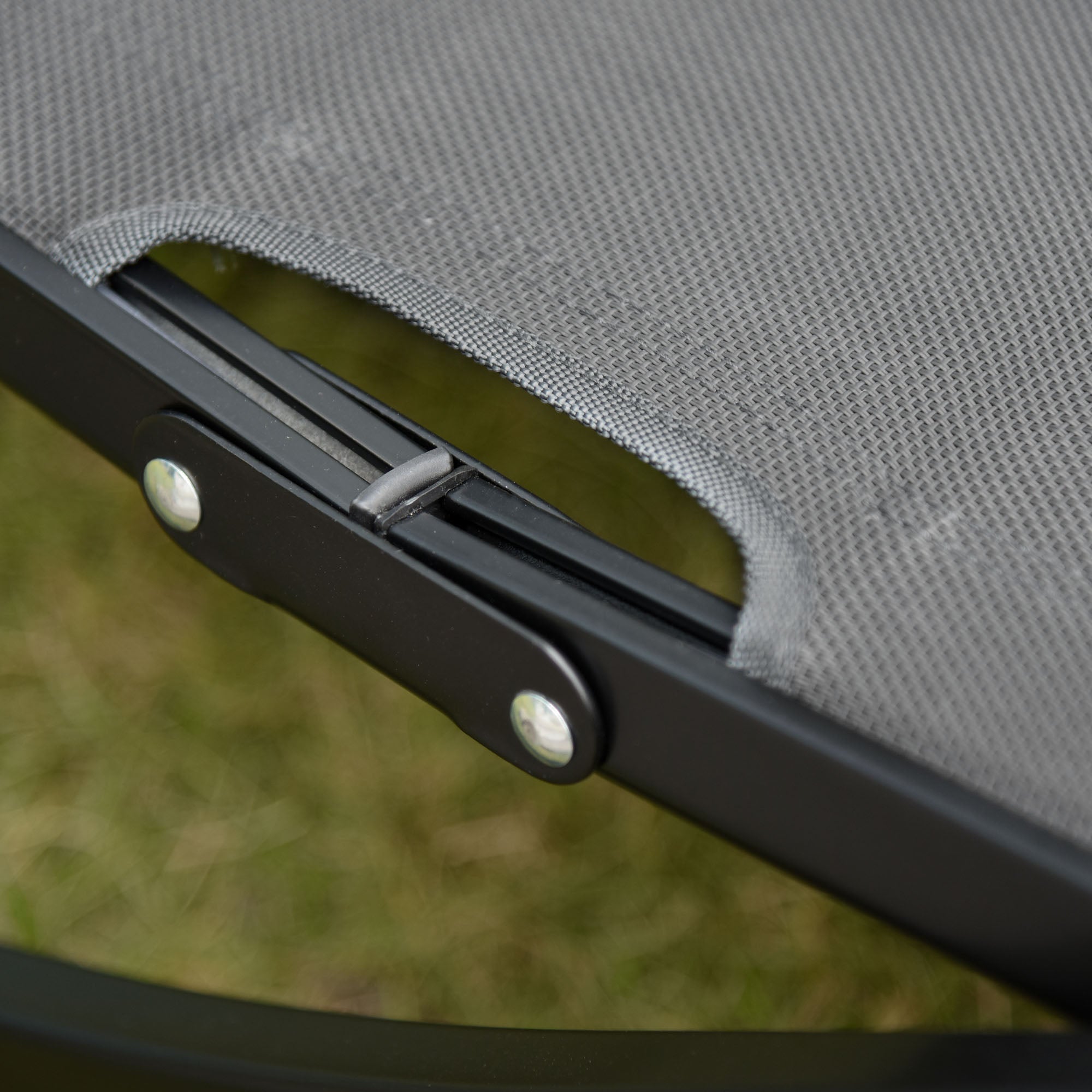 Set of 2 S-shaped Foldable Lounge Chair Sun Lounger Reclining Outdoor, Grey