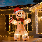 Gingerbread Man, 2.4m LED Inflatable Decoration, Polyester