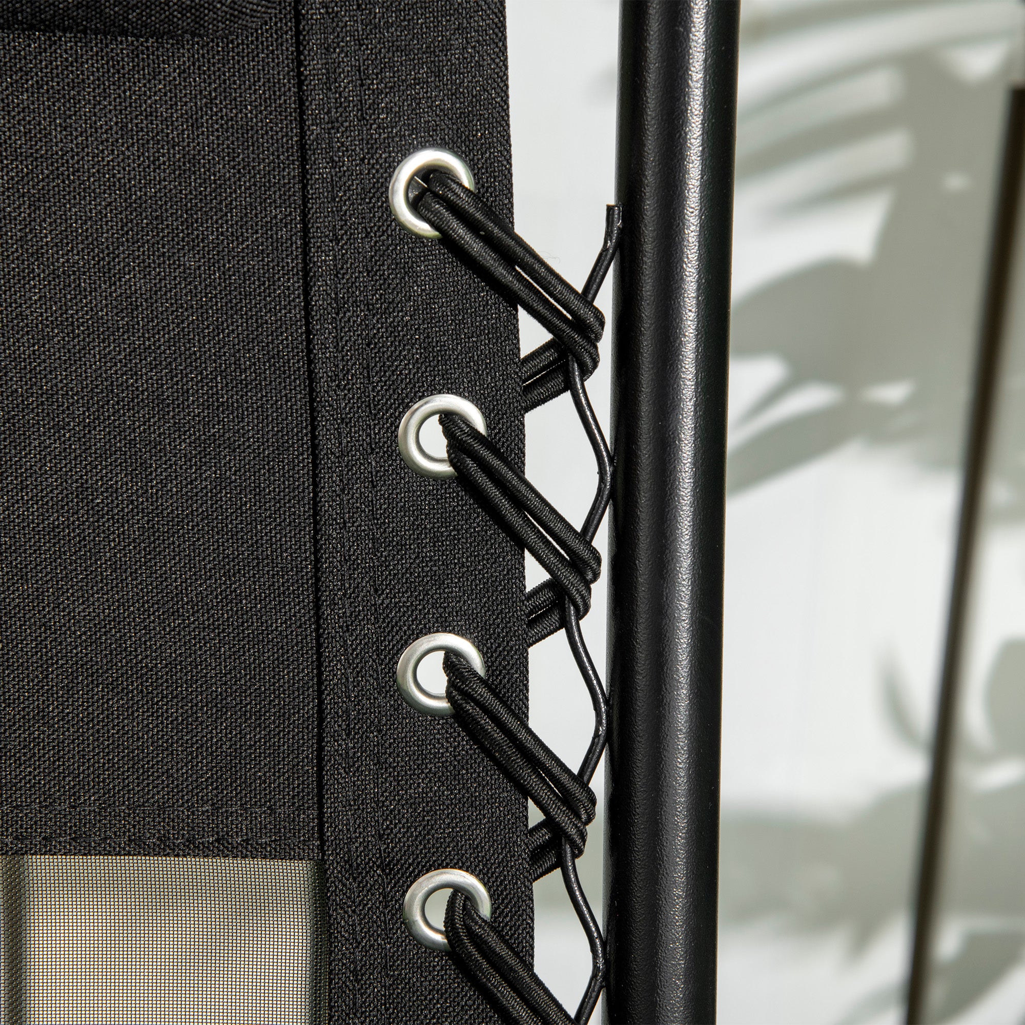 Garden Recliner Chairs Set of 2, Outdoor Foldable Zero Gravity w/ Footstool and Headrest, Black