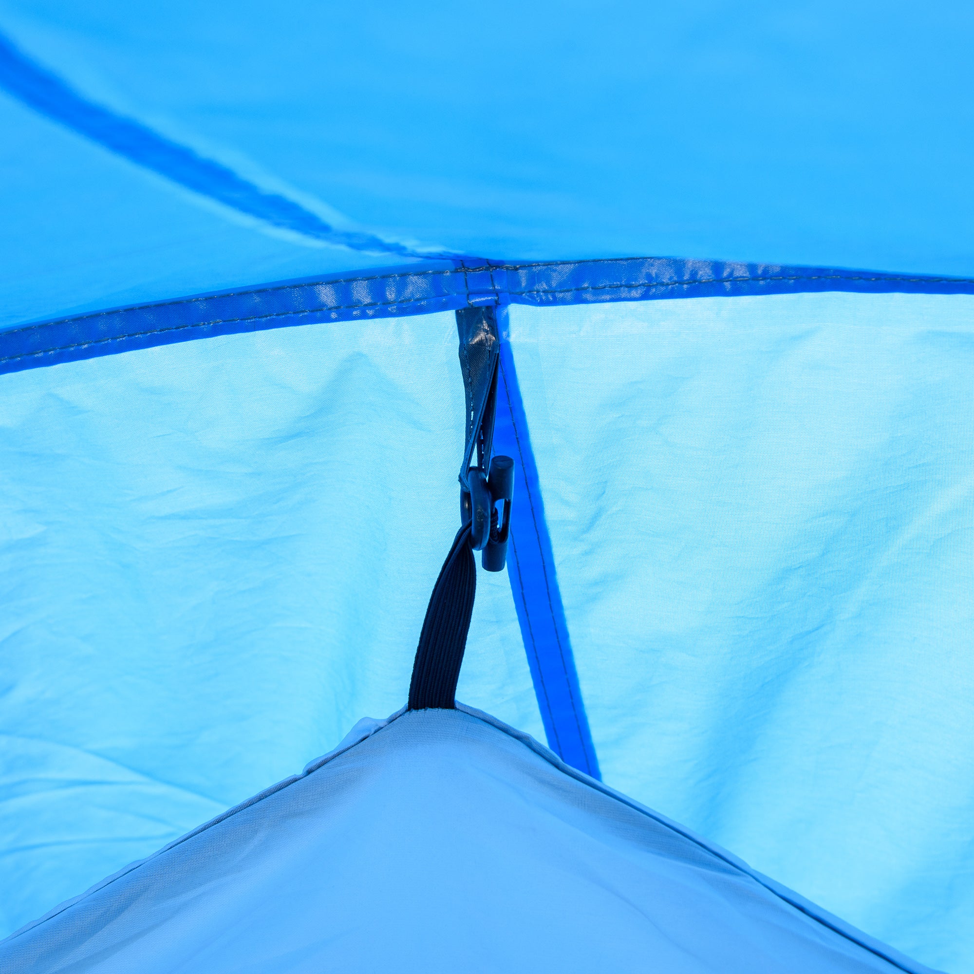Tunnel Tent 2-3 Person Camping Tent with Pegs, Fiberglass & Polyester, Light Blue