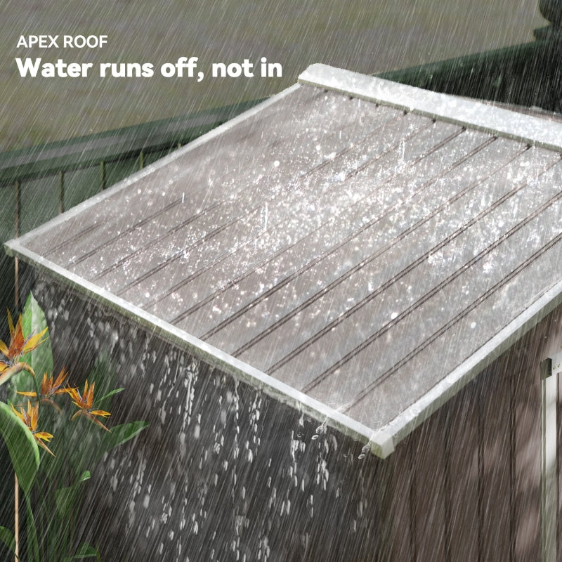 7ft x 4ft Lockable Garden Storage Shed w/ Air Vents, Steel Grey